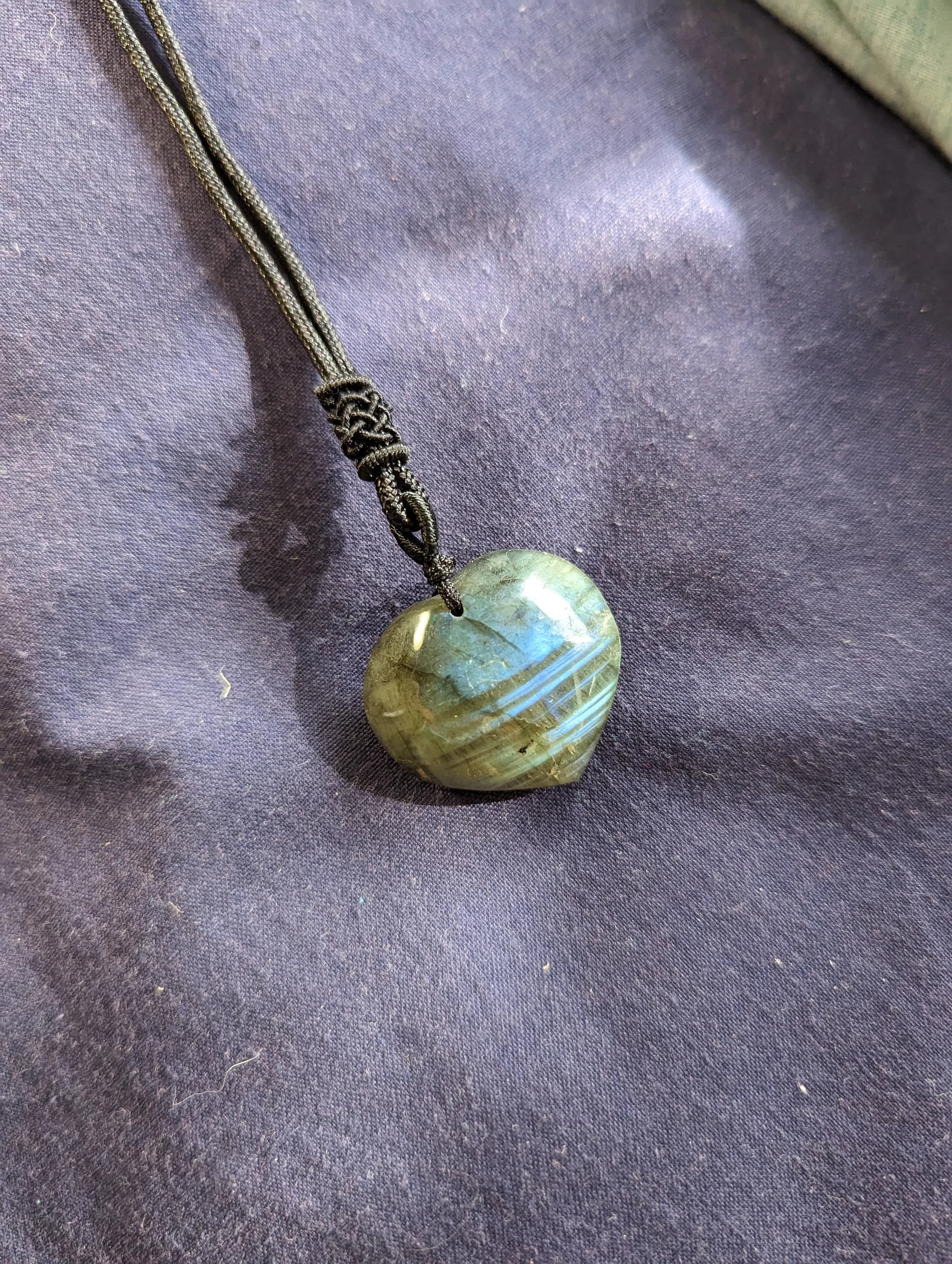 Natural Light Gem Labradorite Heart-shape Pendant Healing Moonlight Crystal Necklace Pendant Jewelry Decoration Gifts - image 2
