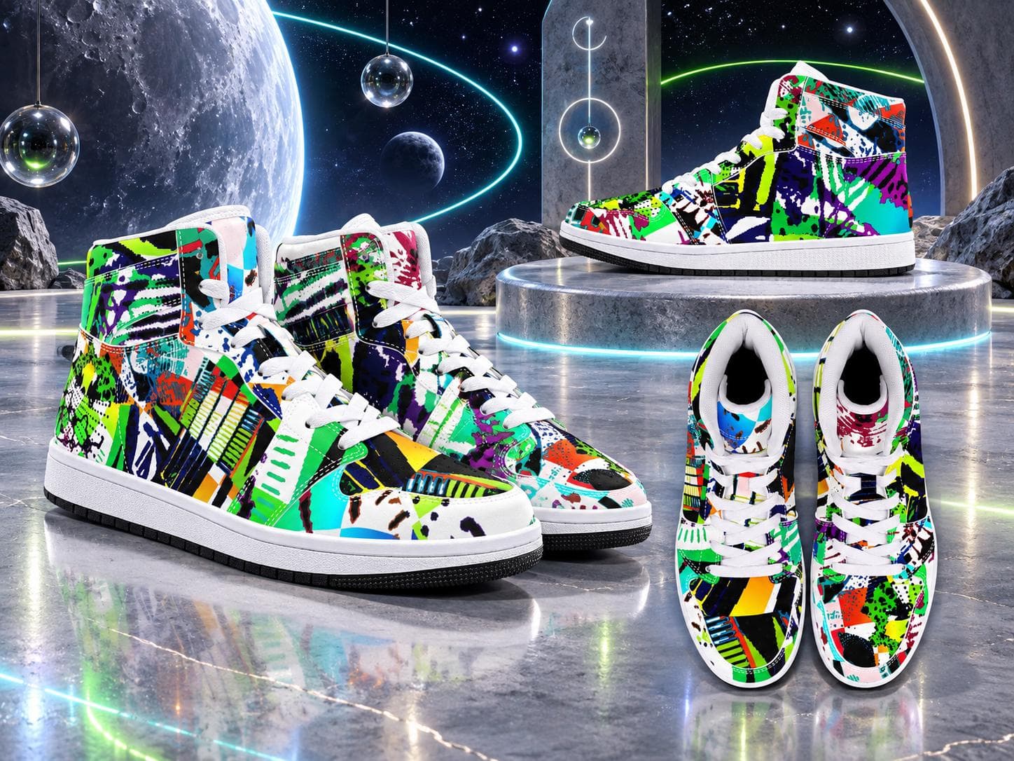 Abstract Bayefall Sneakers: Handcrafted Artistic Footwear - image 4