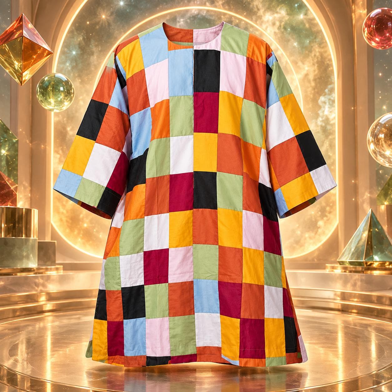 BayeFall Spiritual Patchwork Bohemian Cotton Top Mid Sleeves - image 4