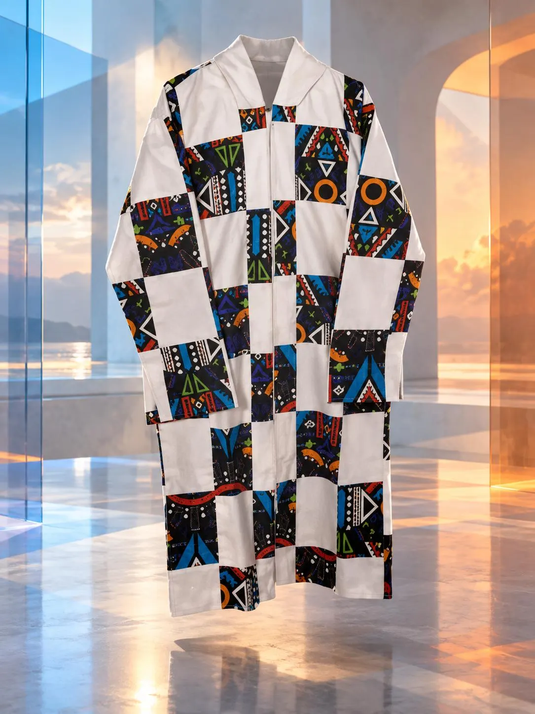 BayeFall Spiritual Patchwork Bohemian Cotton Top Long Sleeves With Hood - image 3