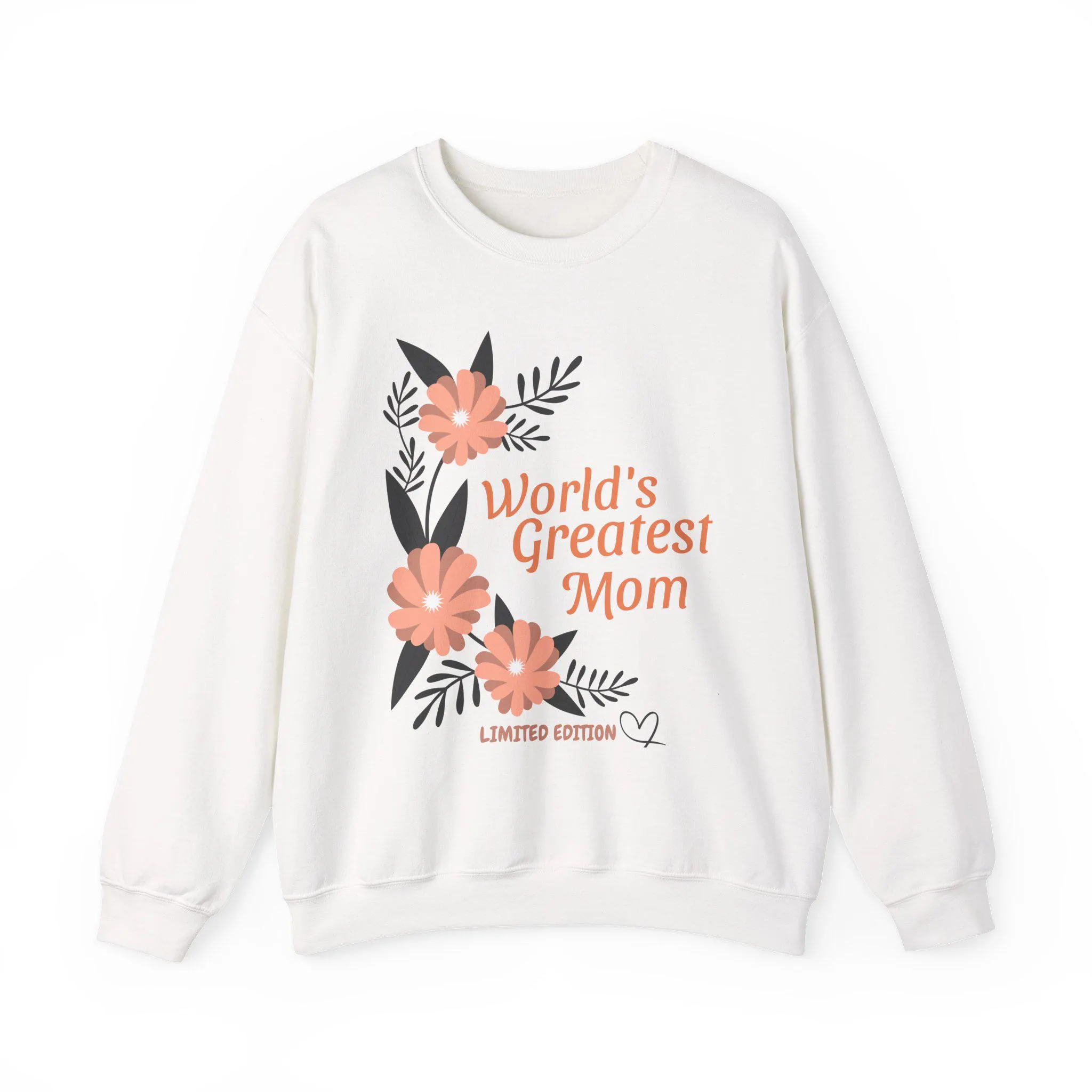 World's Greatest Mom floral design Sweatshirt | Mother's Day, peach flowers - image 3