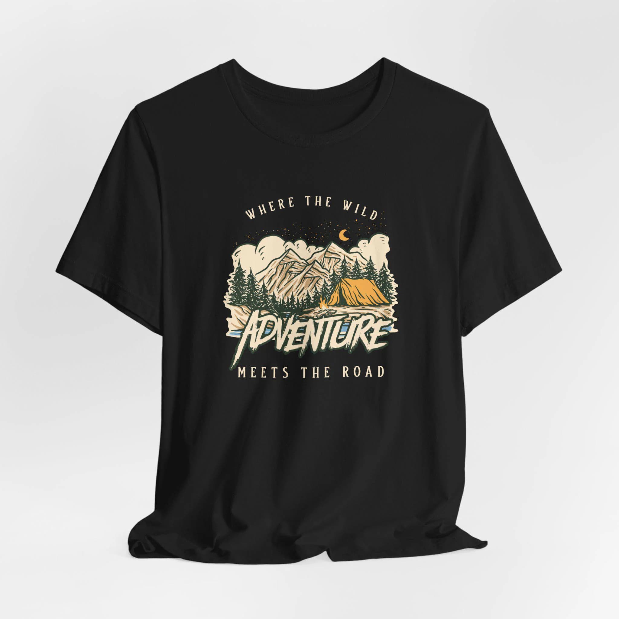 Adventure Mountain Graphic Tee | Adventure Meets The Road, Nature Camping Shirt - image 4