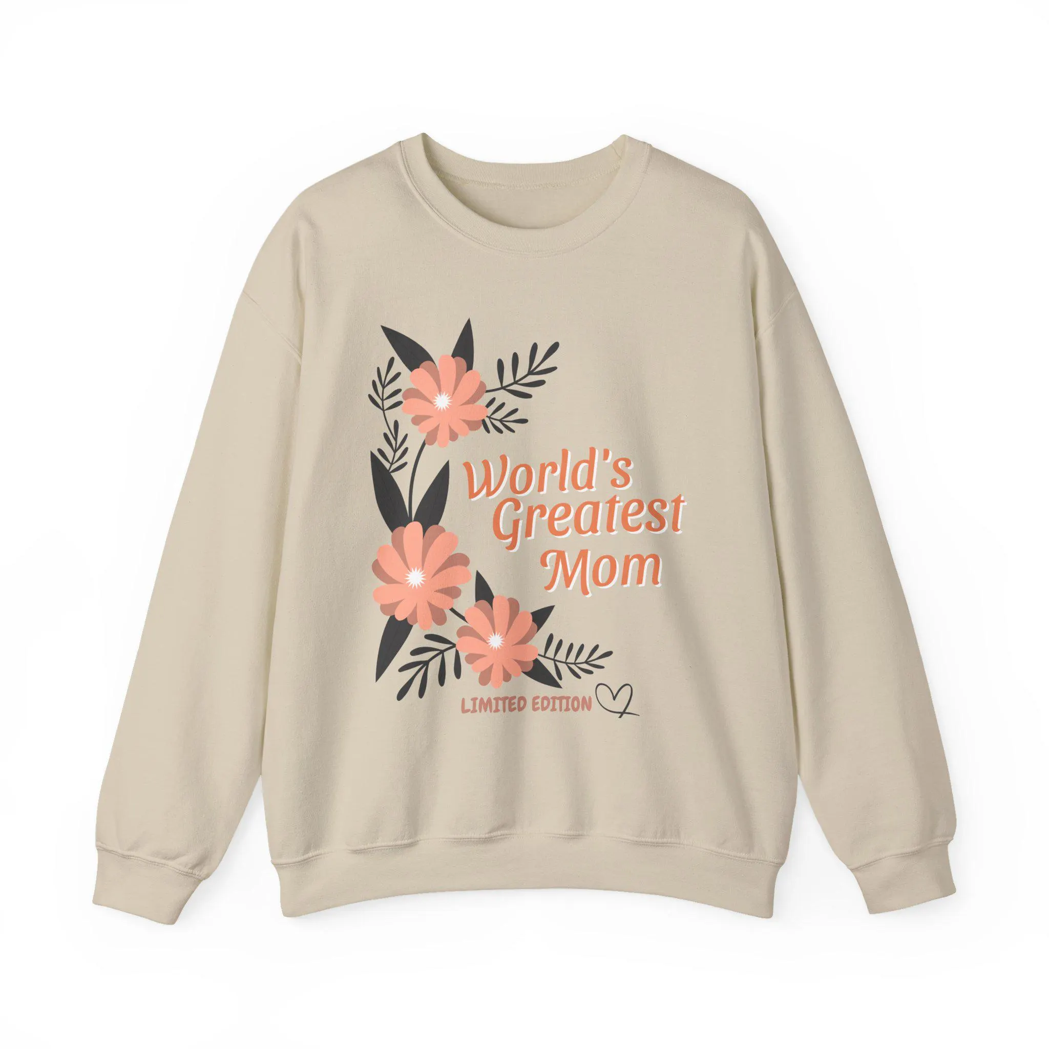World's Greatest Mom floral design Sweatshirt | Mother's Day, peach flowers - image 5