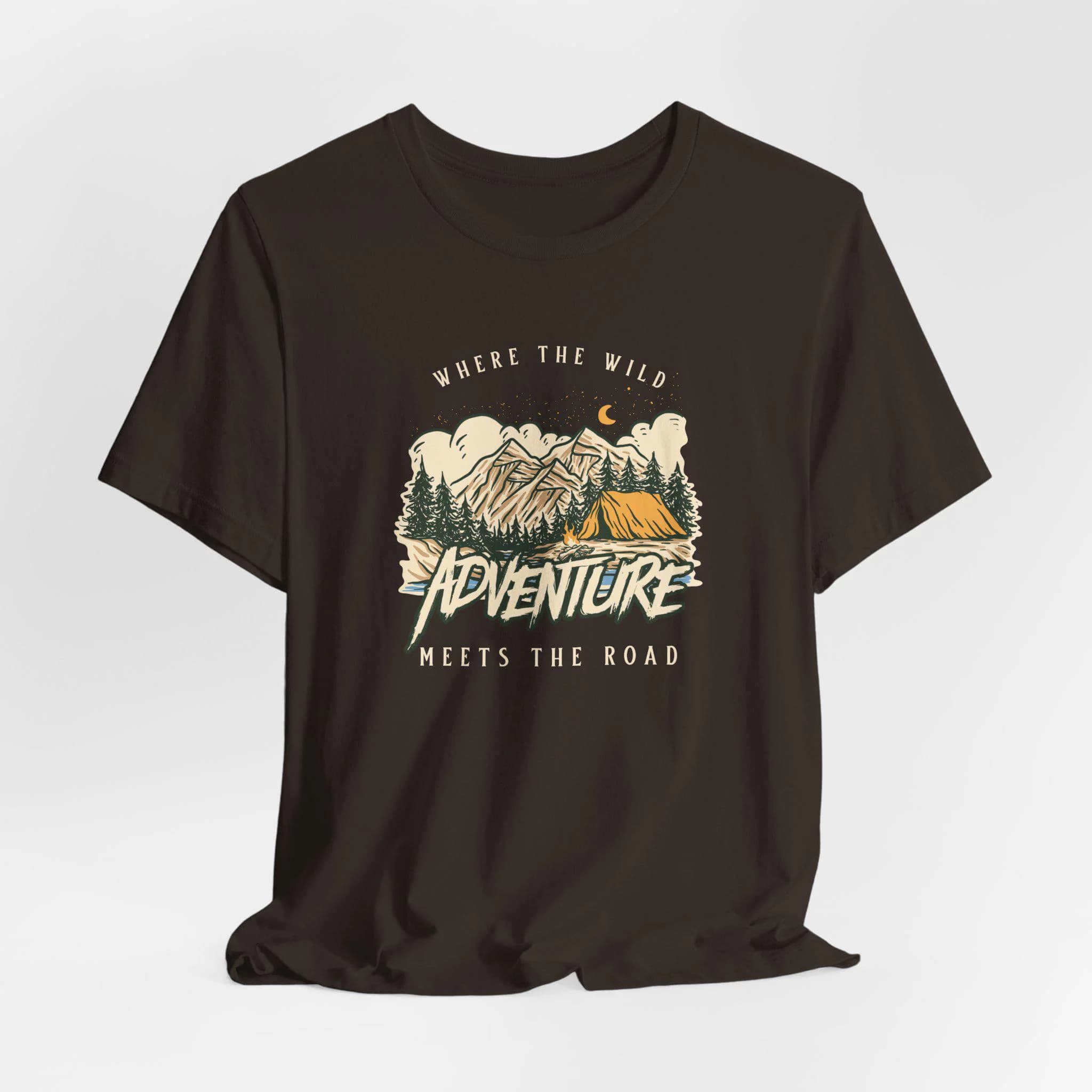 Adventure Mountain Graphic Tee | Adventure Meets The Road, Nature Camping Shirt - image 3
