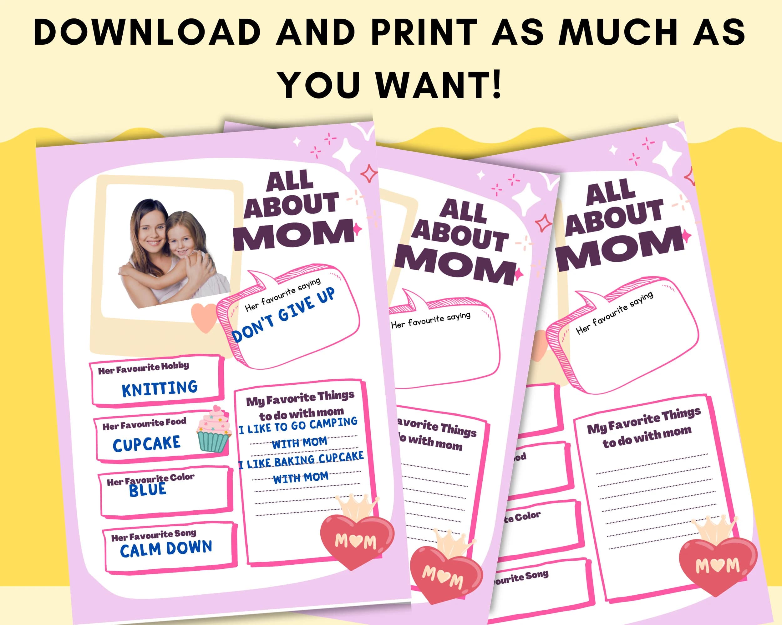 Mother's Day Printable Activity: All About Mom Worksheet (PDF) - image 3