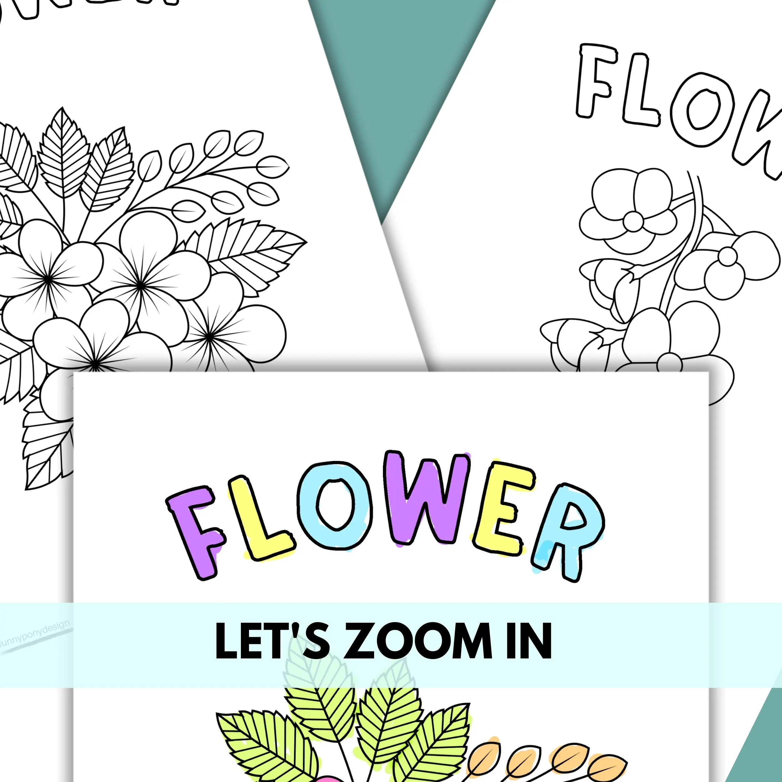 Flower Coloring Book for Kids, Preschool Activity (PDF Pattern) - image 3