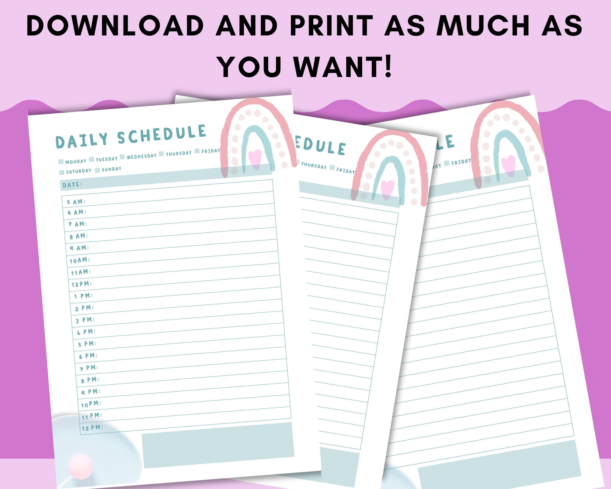 Kids Daily Planner Printable, A4 Routine Tracker (Digital Download) - image 4