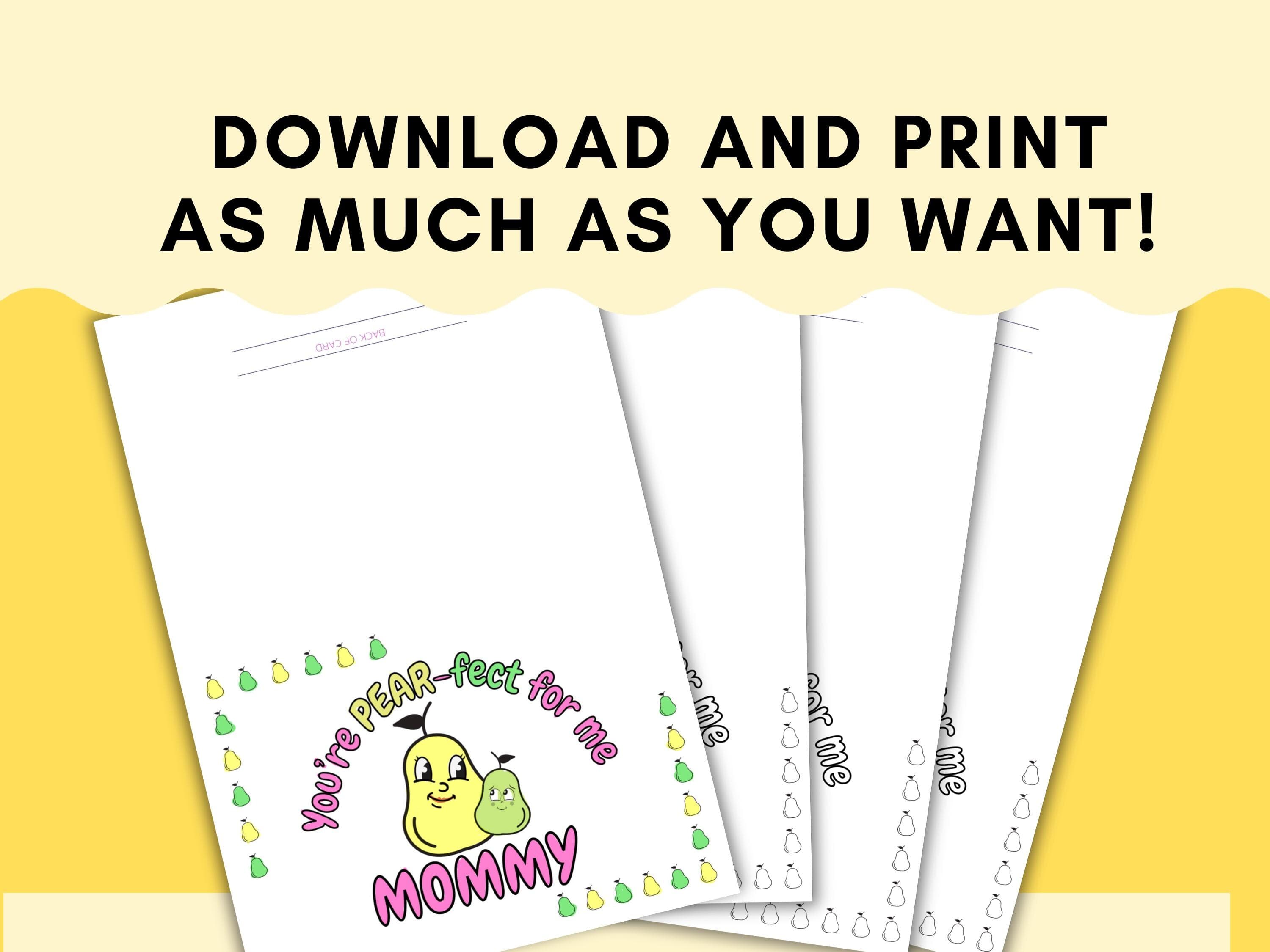Mother's Day Coloring Card: Pear-fect Gift, Kids Activity (PDF Pattern) - image 5