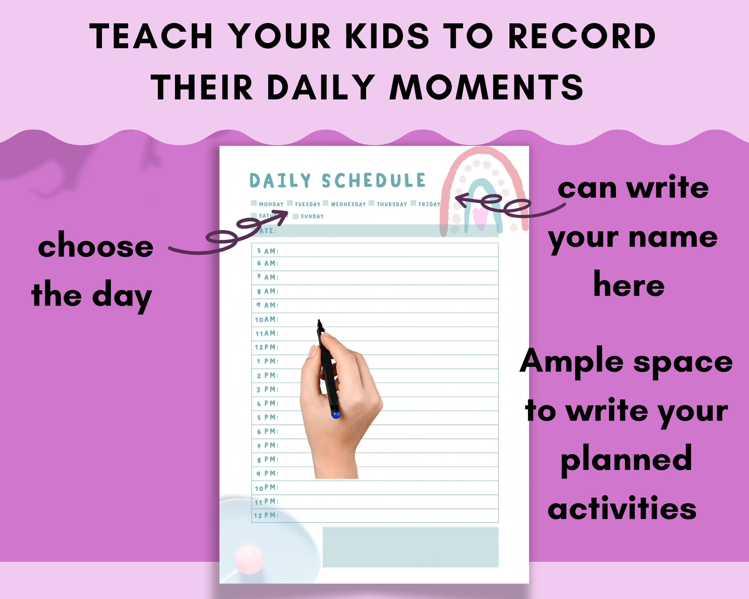 Kids Daily Planner Printable, A4 Routine Tracker (Digital Download) - image 3