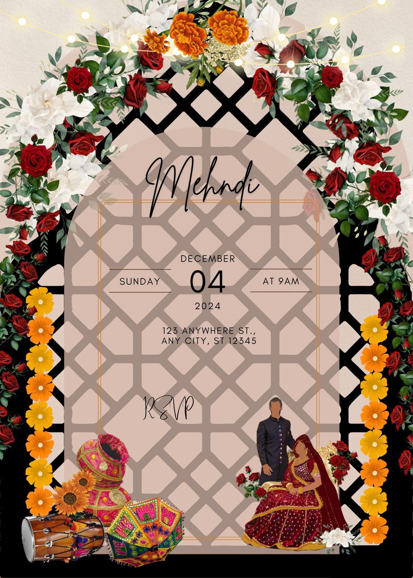 Custom Islamic Wedding Invitation: Pakistani Dulha Dulhan Card (Digital File) - image 4