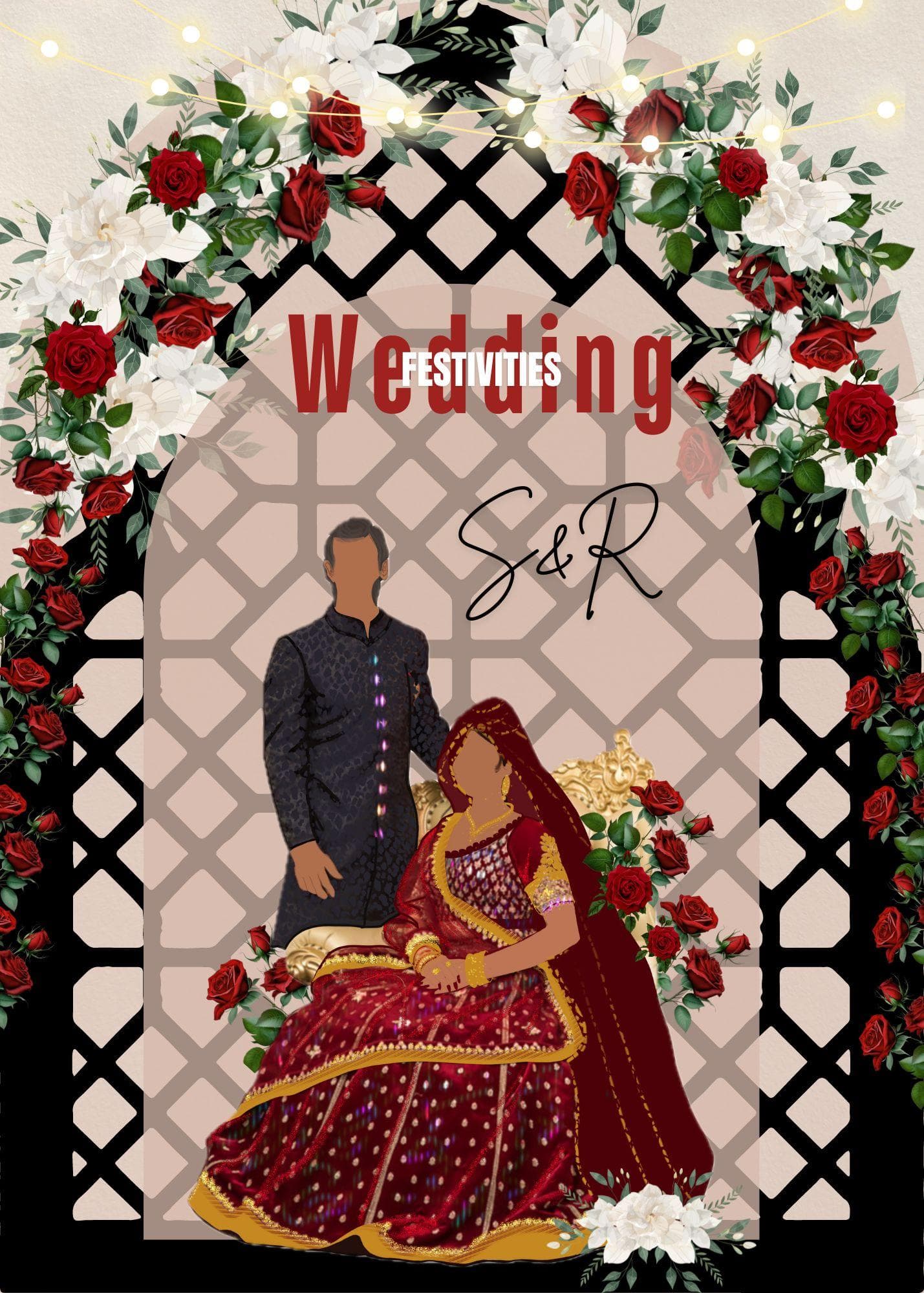 Custom Islamic Wedding Invitation: Pakistani Dulha Dulhan Card (Digital File) - image 3