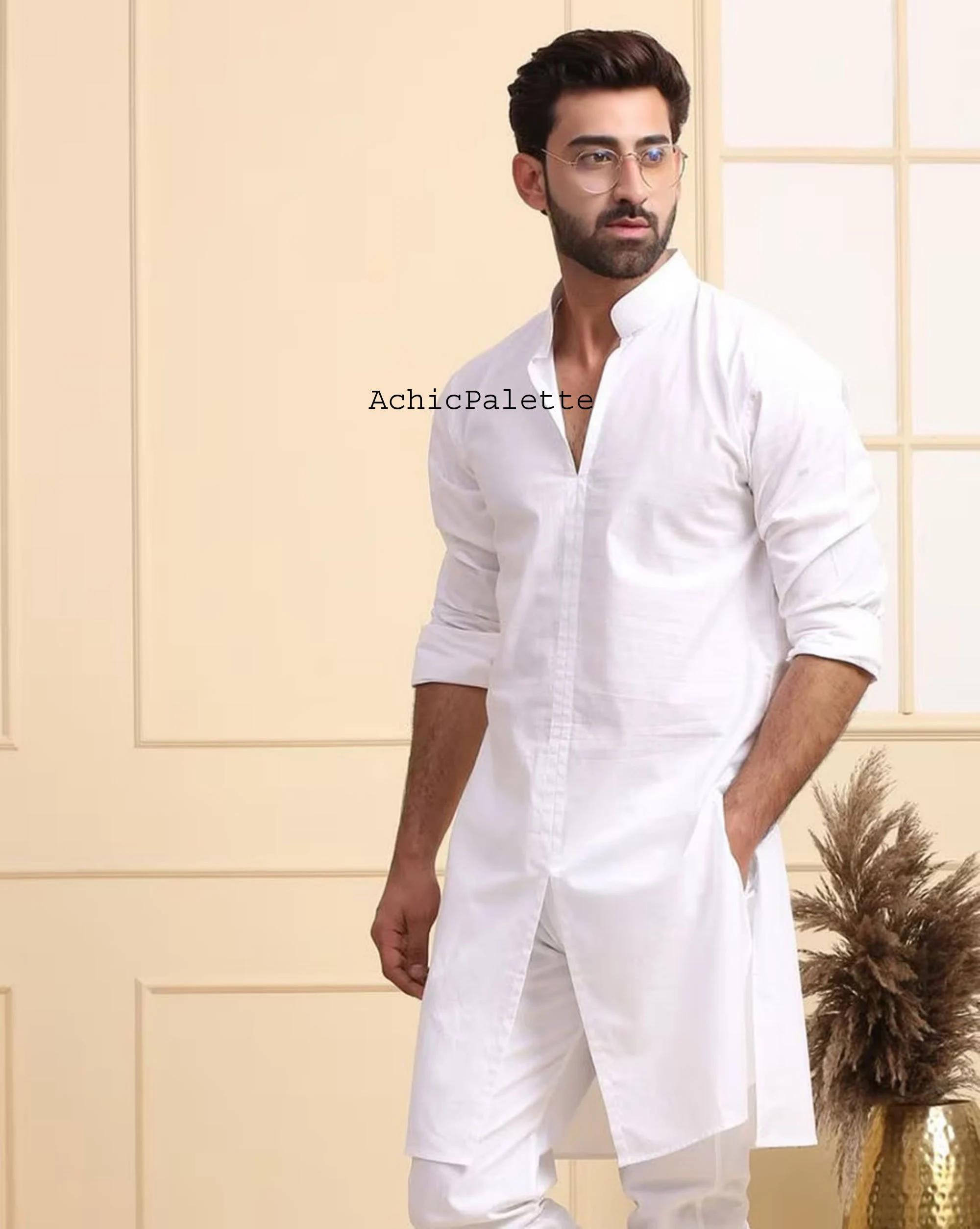 Handmade Cotton Kurta Pajama Set: Men's Shalwar Kameez, Plus Size Available - image 3