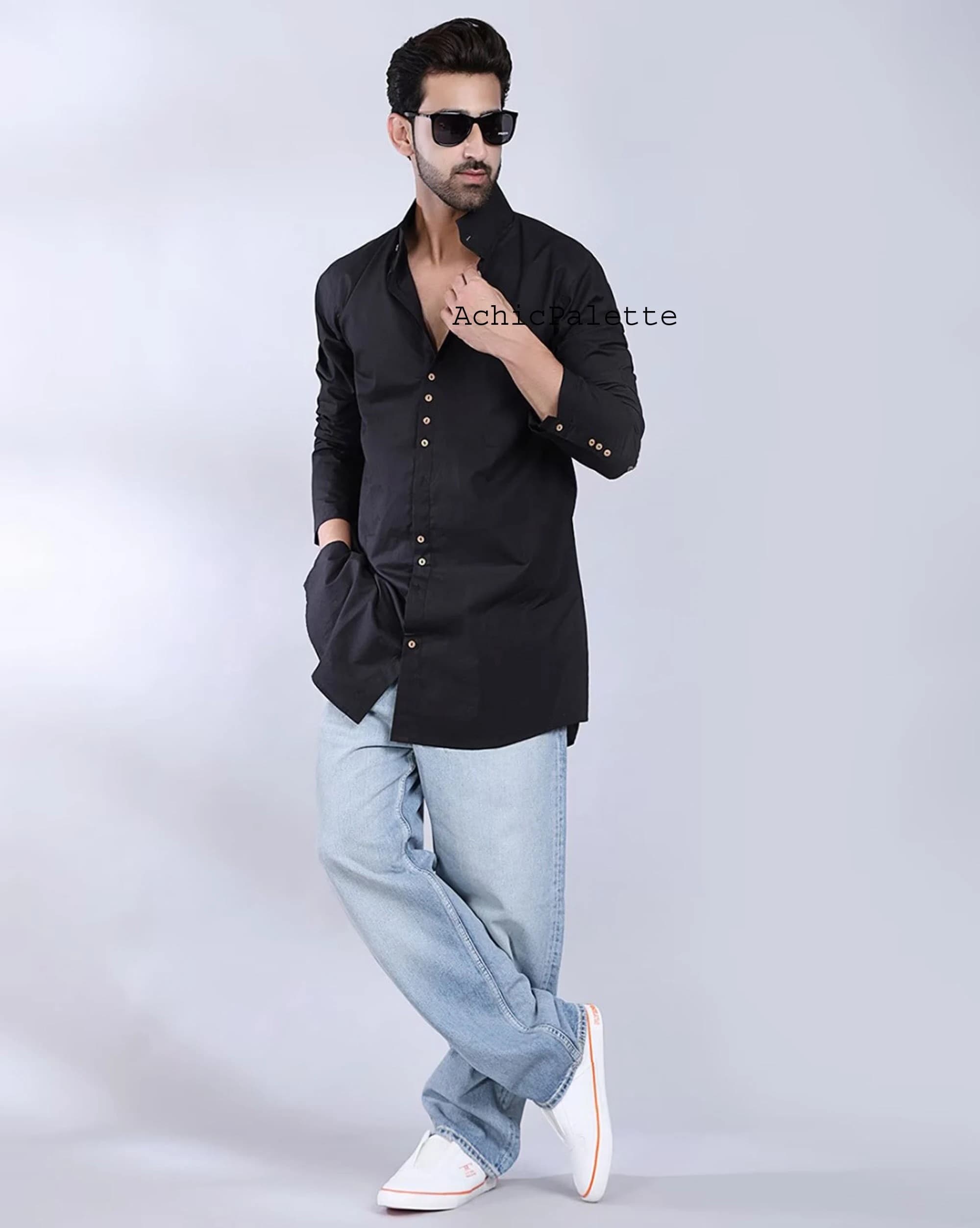 Indian White cotton shirt kurta top tunic Short kurta all color Party Wear Kurta Solid Color White Plus size Available ACP