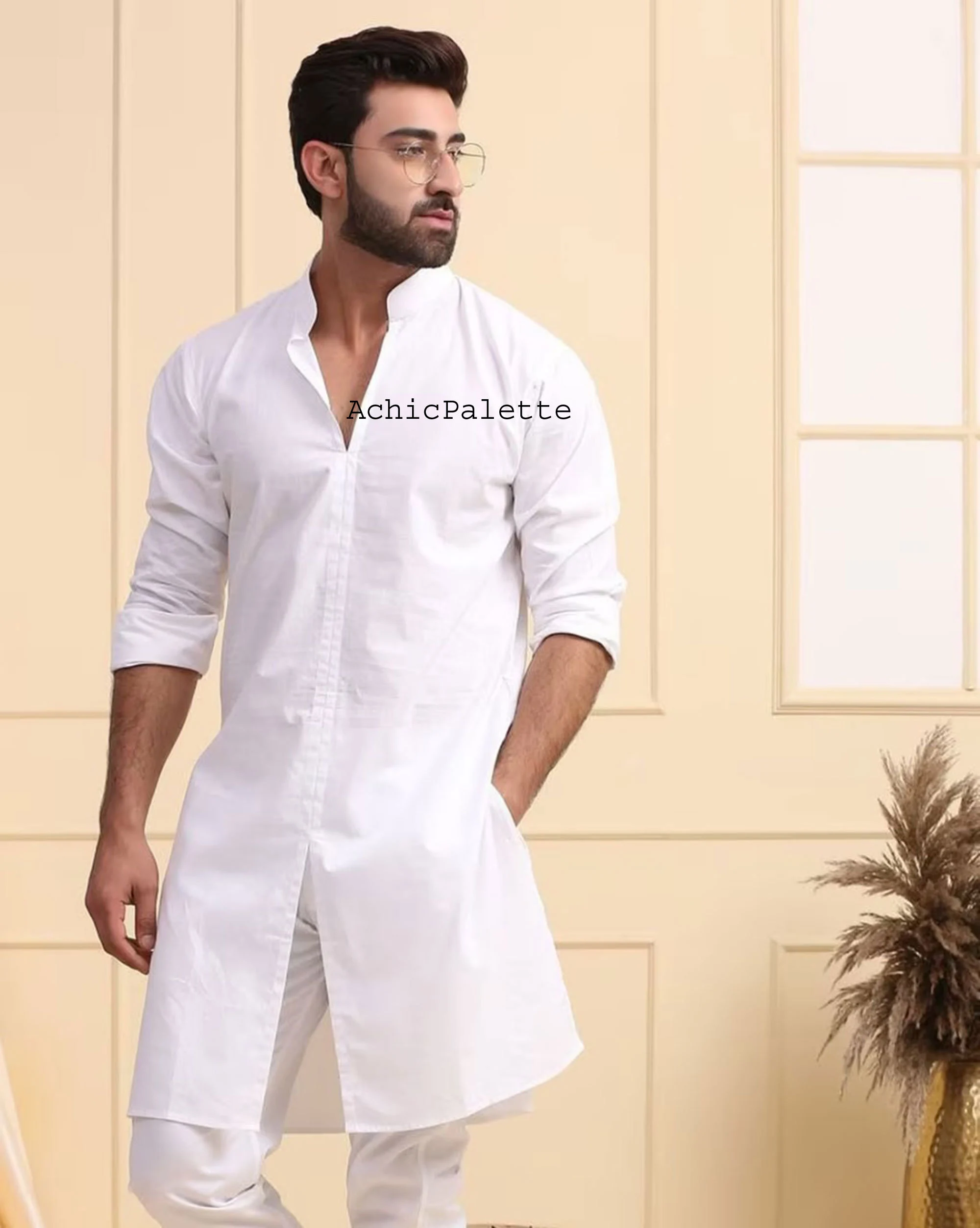 Handmade Cotton Kurta Pajama Set: Men's Shalwar Kameez, Plus Size Available - image 4