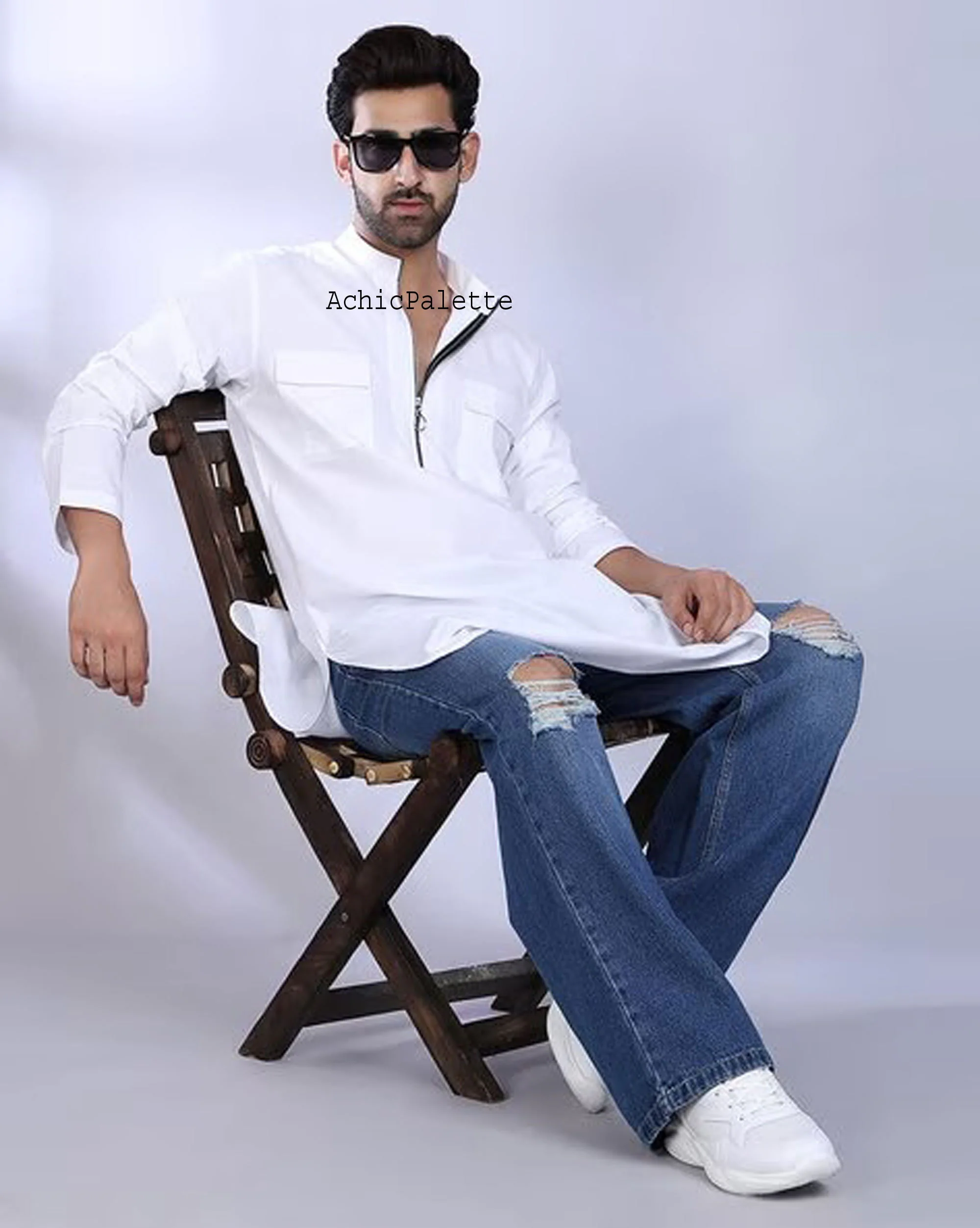 Men's Kurta With Shalwar Suit Handmade Top With Pants Set, Party Wear Kurta,kameez Salwar Set,Solid Color Black Plus size Available ACP
