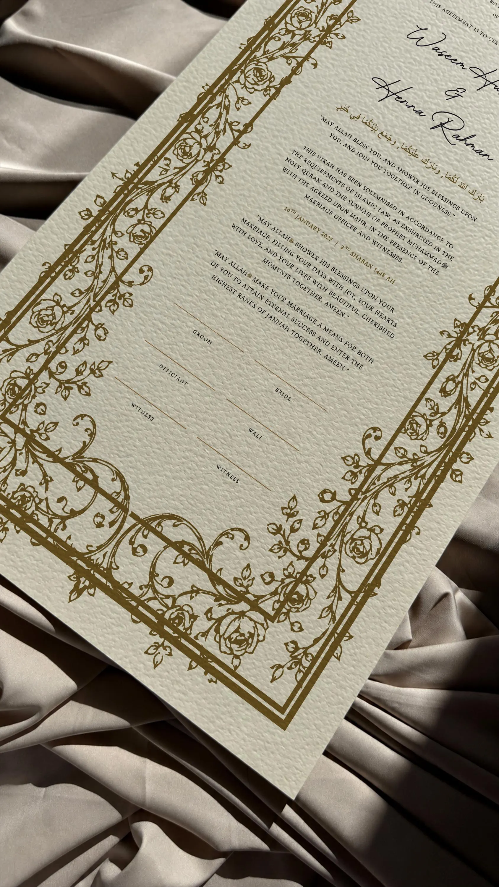 Nikah Certificate, Muslim Wedding Certificate, Islamic Wedding Certificate, Personalized Nikah, Marriage Certificate - image 4