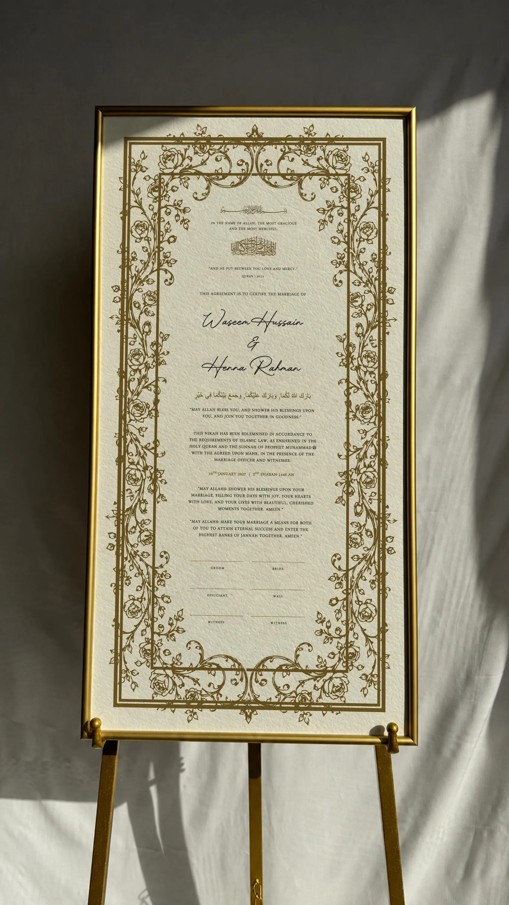 Nikah Certificate, Muslim Wedding Certificate, Islamic Wedding Certificate, Personalized Nikah, Marriage Certificate - image 3