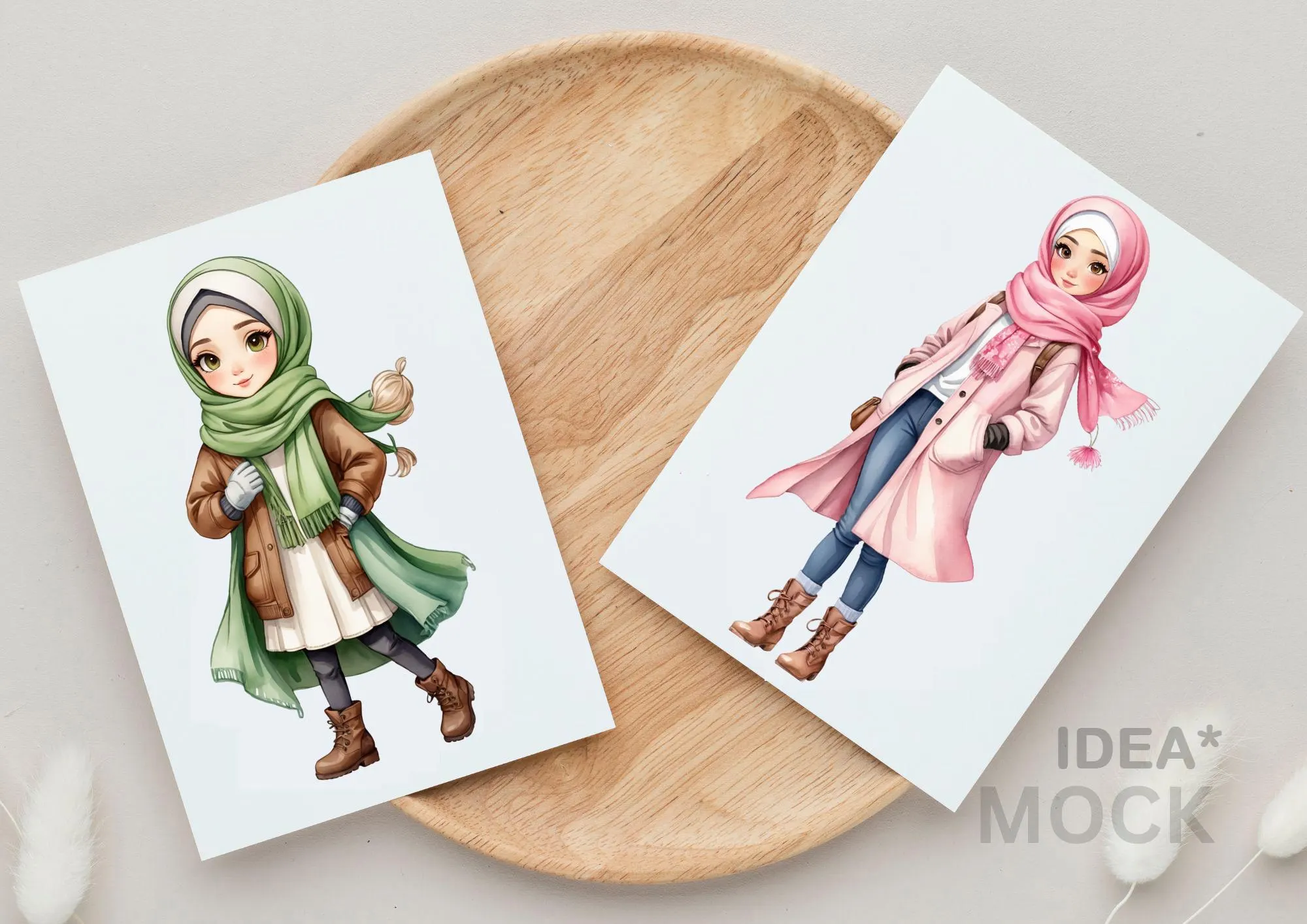 Muslim Hijab Girl Stickers: Cozy Winter PNG (Digital Download) - image 5