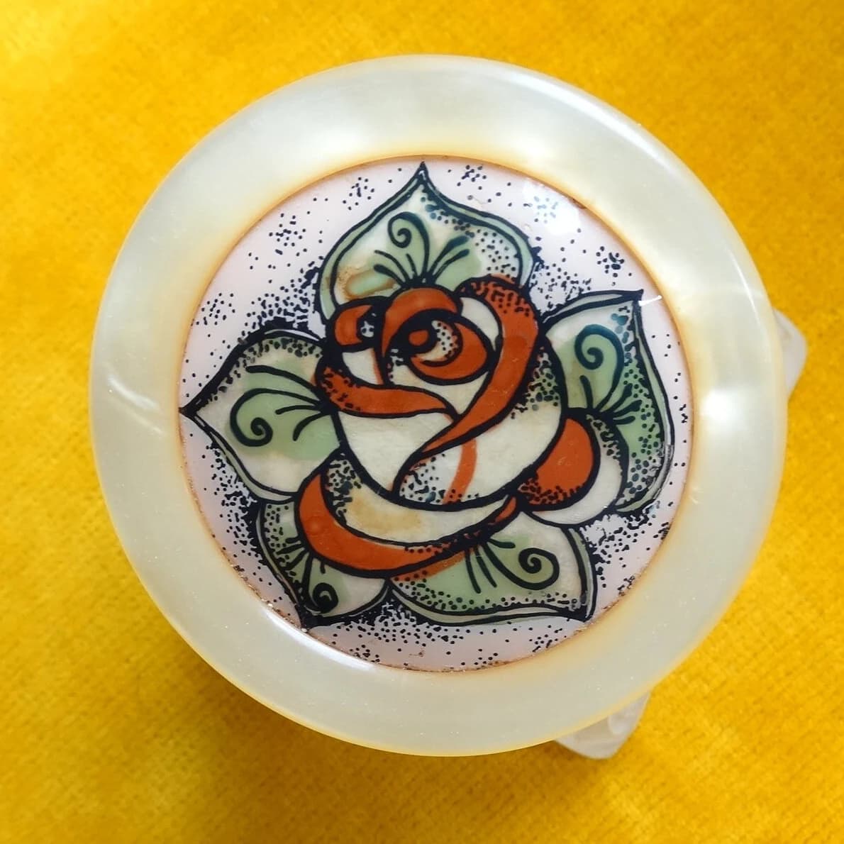 Lea Stein Serigraphy Rose Brooch: Vintage French Designer Pin - image 5