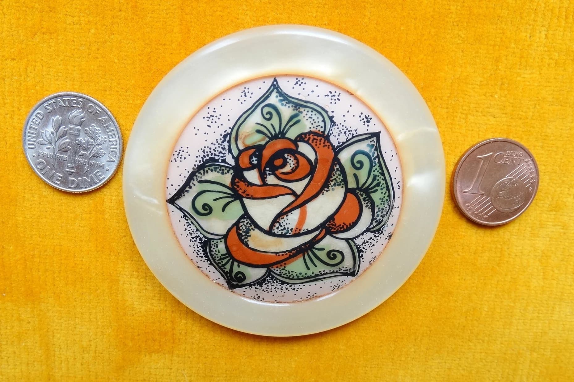Lea Stein Serigraphy Rose Brooch: Vintage French Designer Pin - image 3