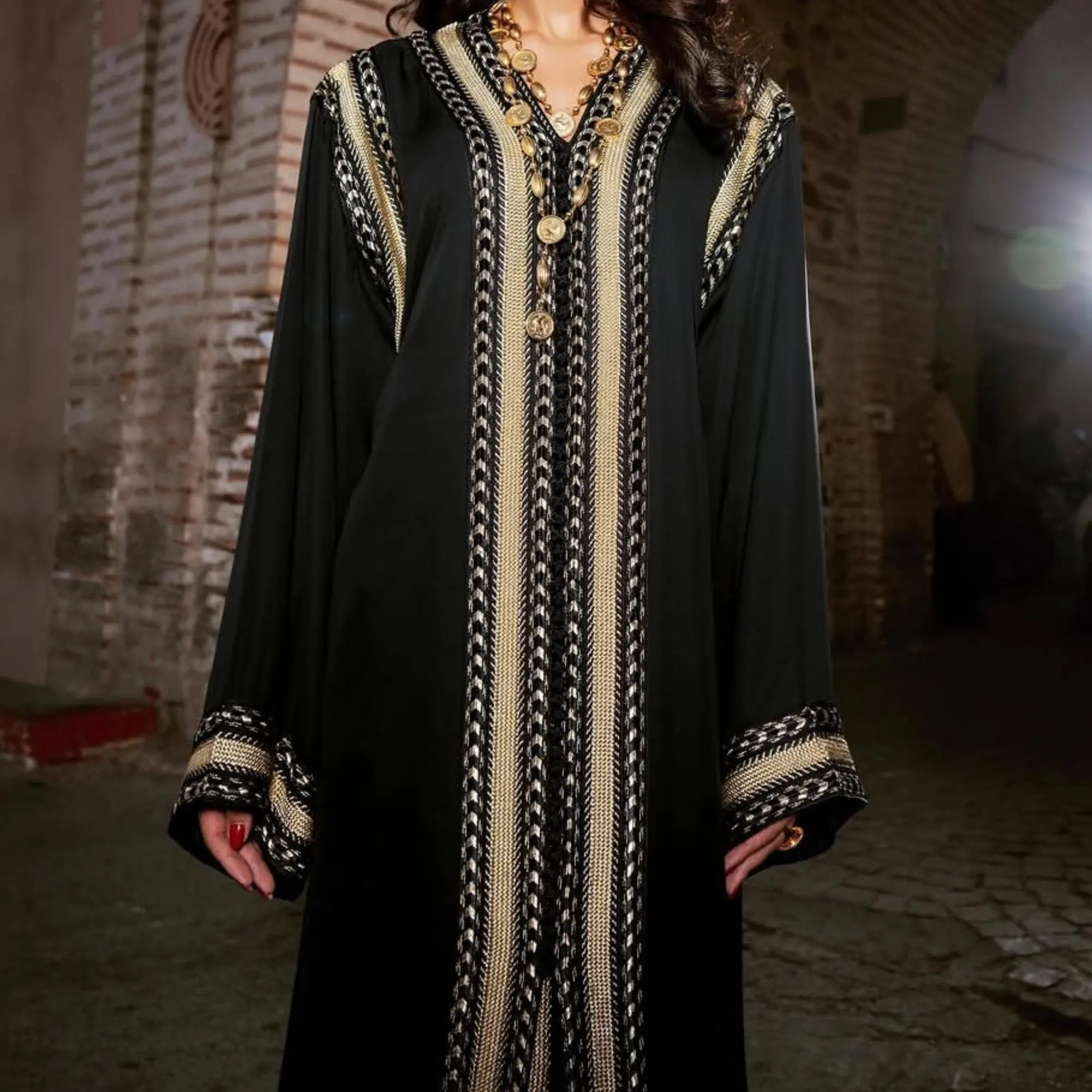 Luxurious Black Takchita – Highly refined Moroccan caftan for all special occasions. - image 3
