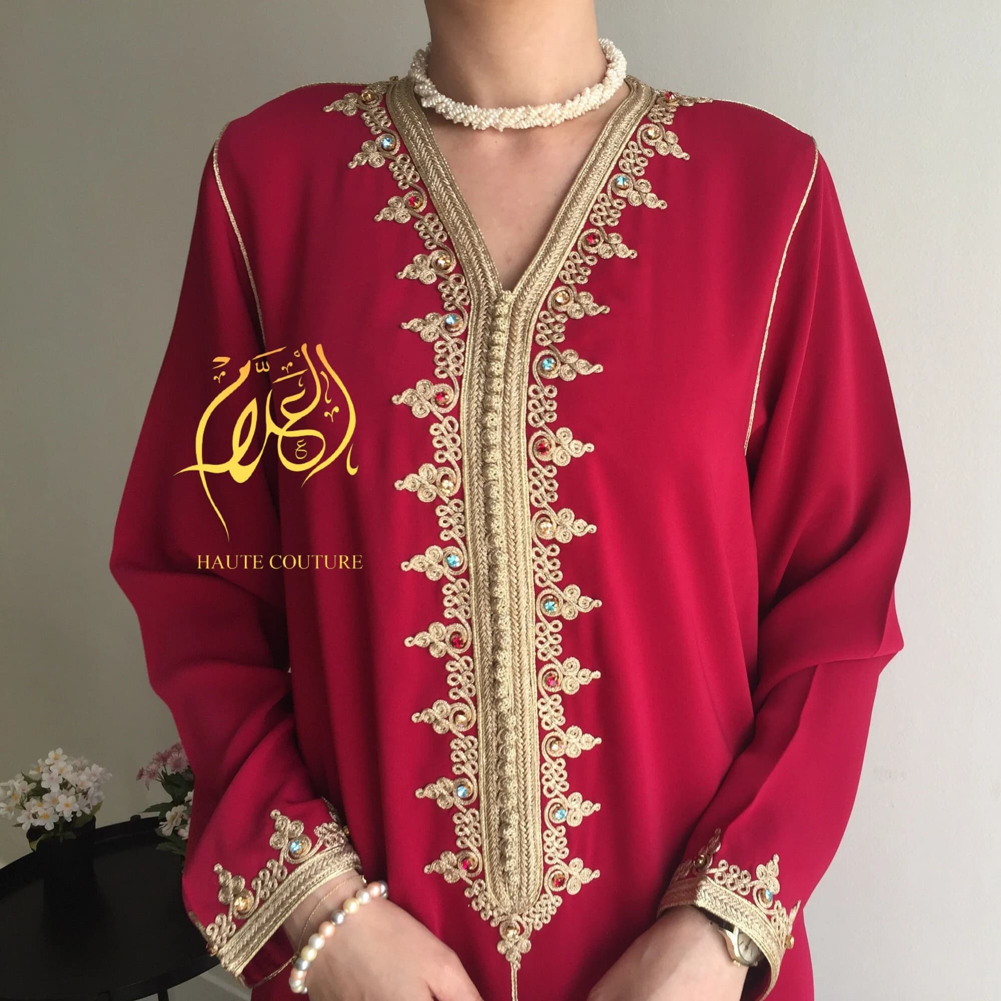 Moroccan summer caftan, Embroidered kaftan, Moroccan dress, Gift for her, Abaya, Arabic dress, Belted Kuftan, Gnadoura, Jellaba marocaine. - image 3