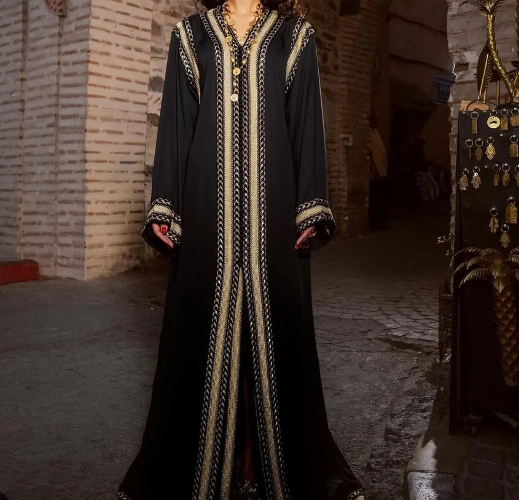 Luxurious Black Takchita – Highly refined Moroccan caftan for all special occasions. - image 4
