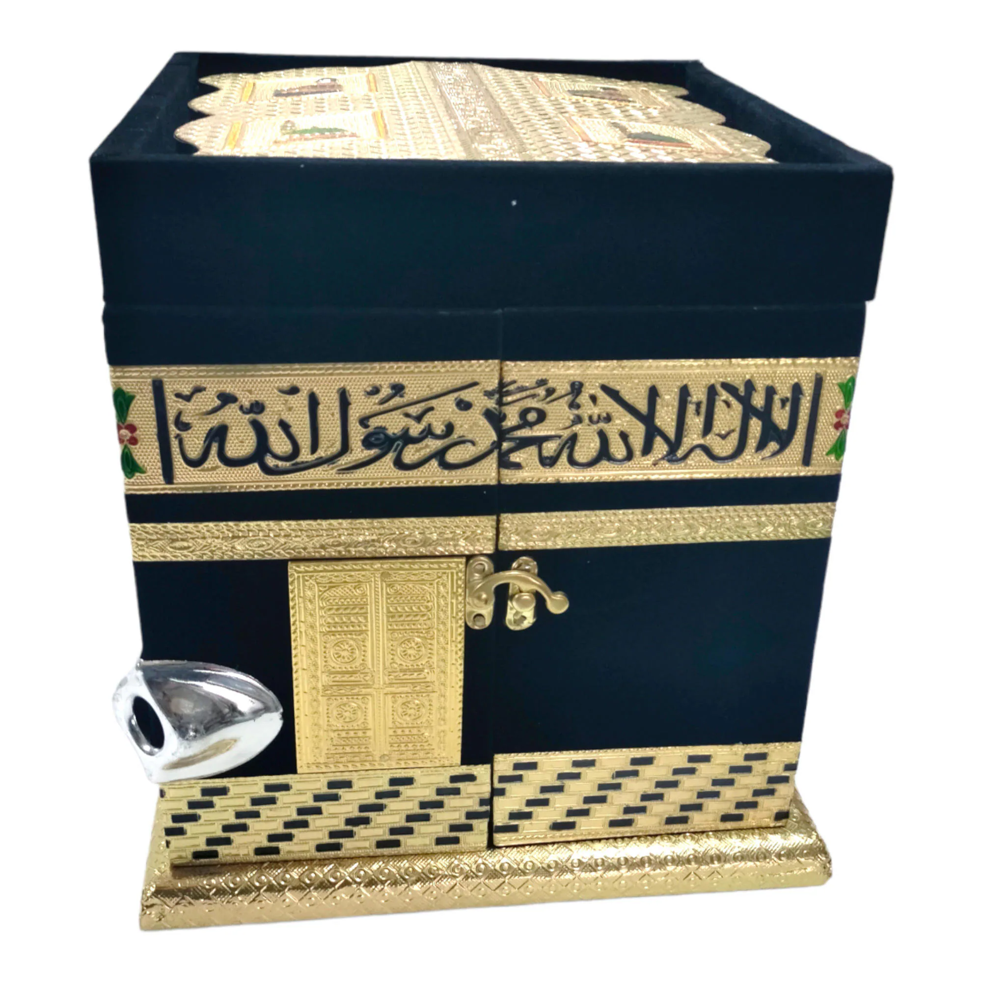 This Quran box is not just practical but also a great decorative piece for any room in your house. The perfect gift for any Muslim.
Black velvet wooden Quran box,
Islamic book box,
Quran storage box,
Islamic gift box,
Muslim gift,
Islamic home decor
