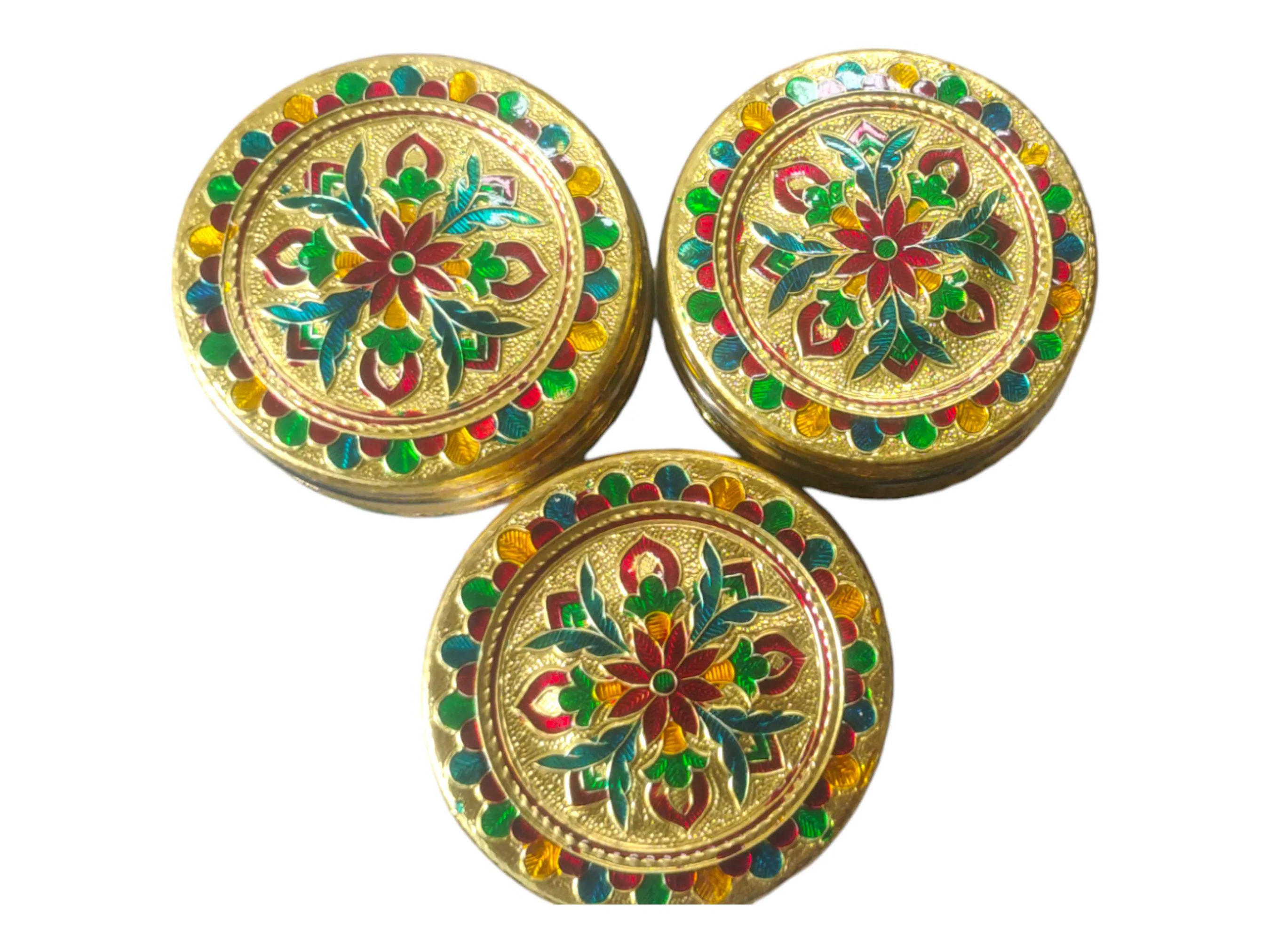 Handcrafted Meenakari Steel Storage Box – Indian Wedding Gift