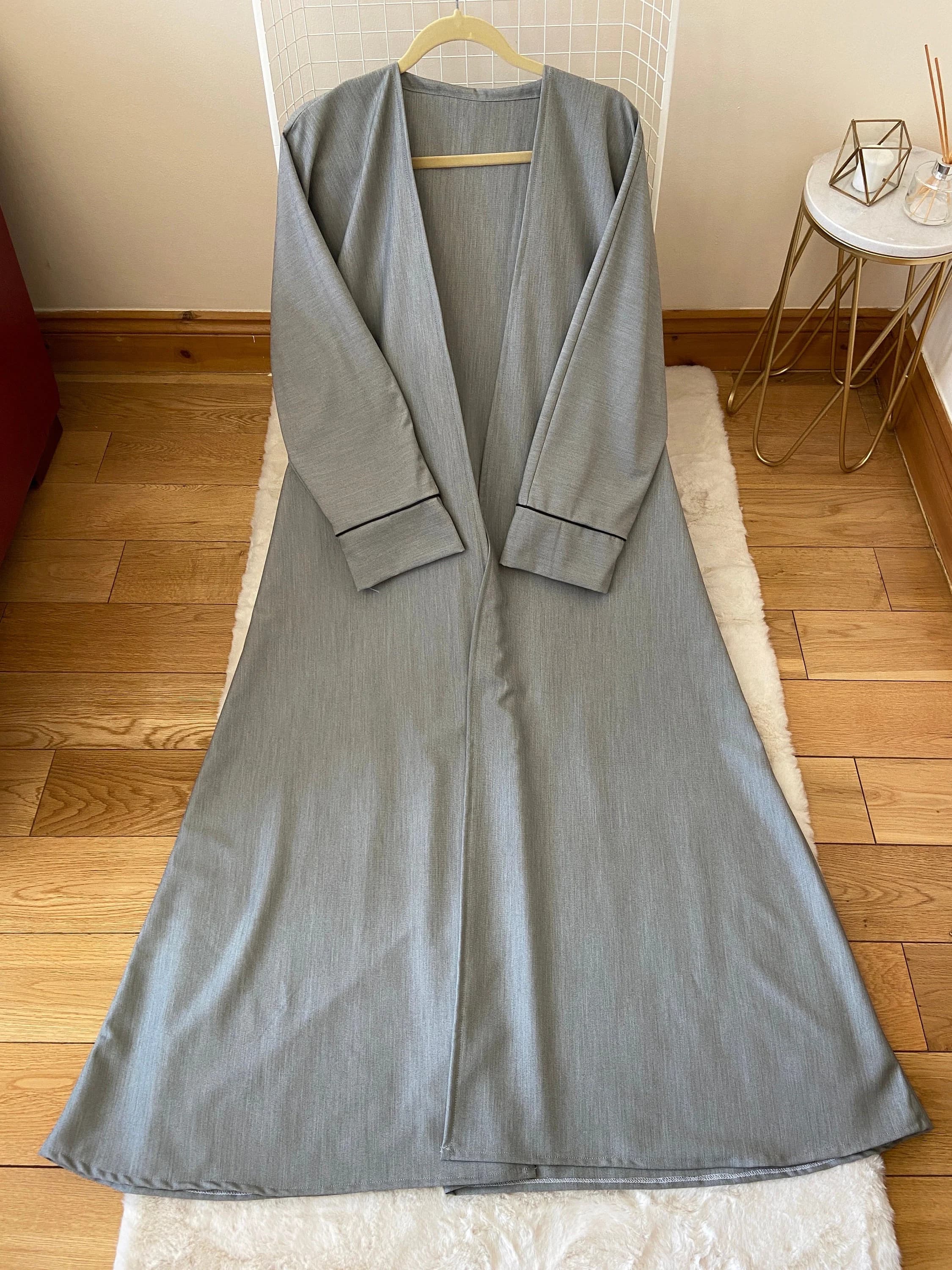 Grey Open Islamic Abaya Dress: Lightweight Luxury Abaya - image 3