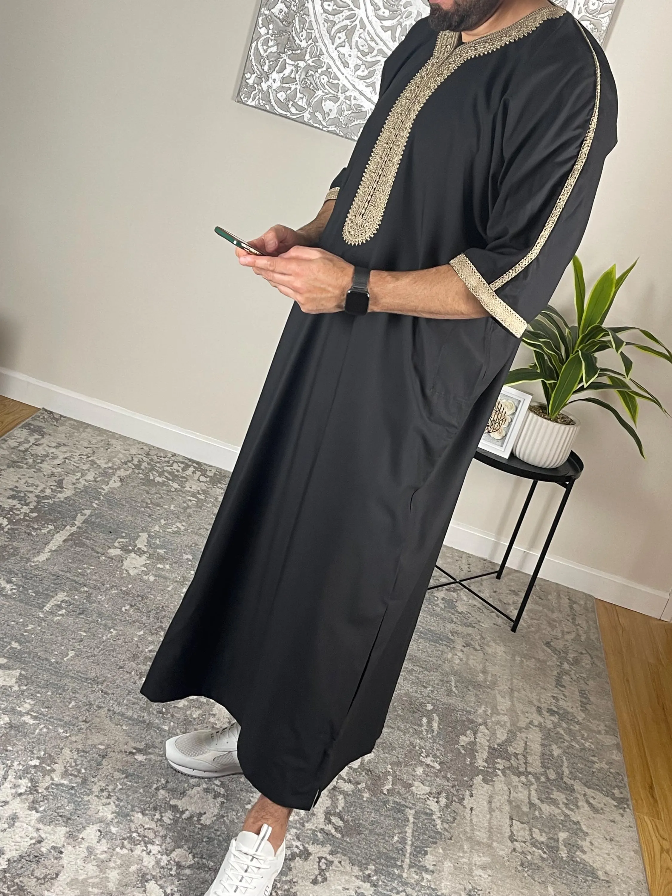 Men’s & Children's Black Moroccan Thobe - image 4