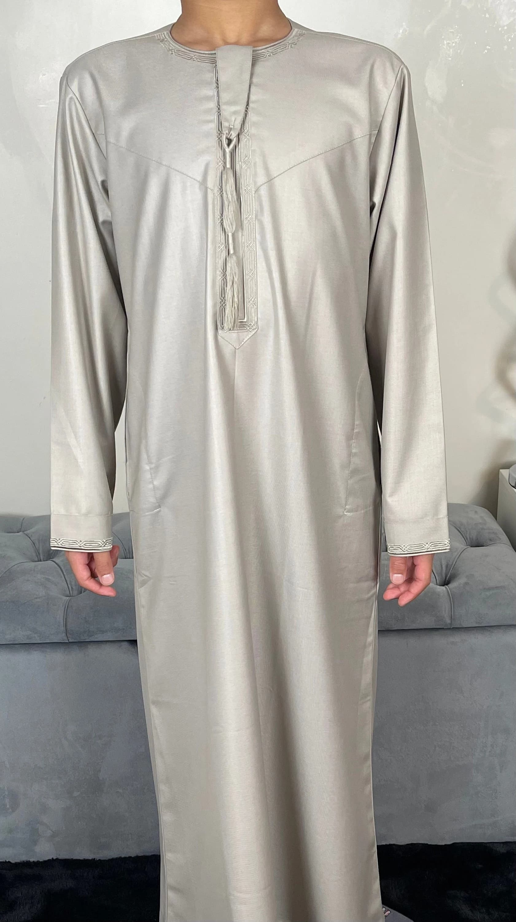 Boys Stone Embroidered Omani Thobe