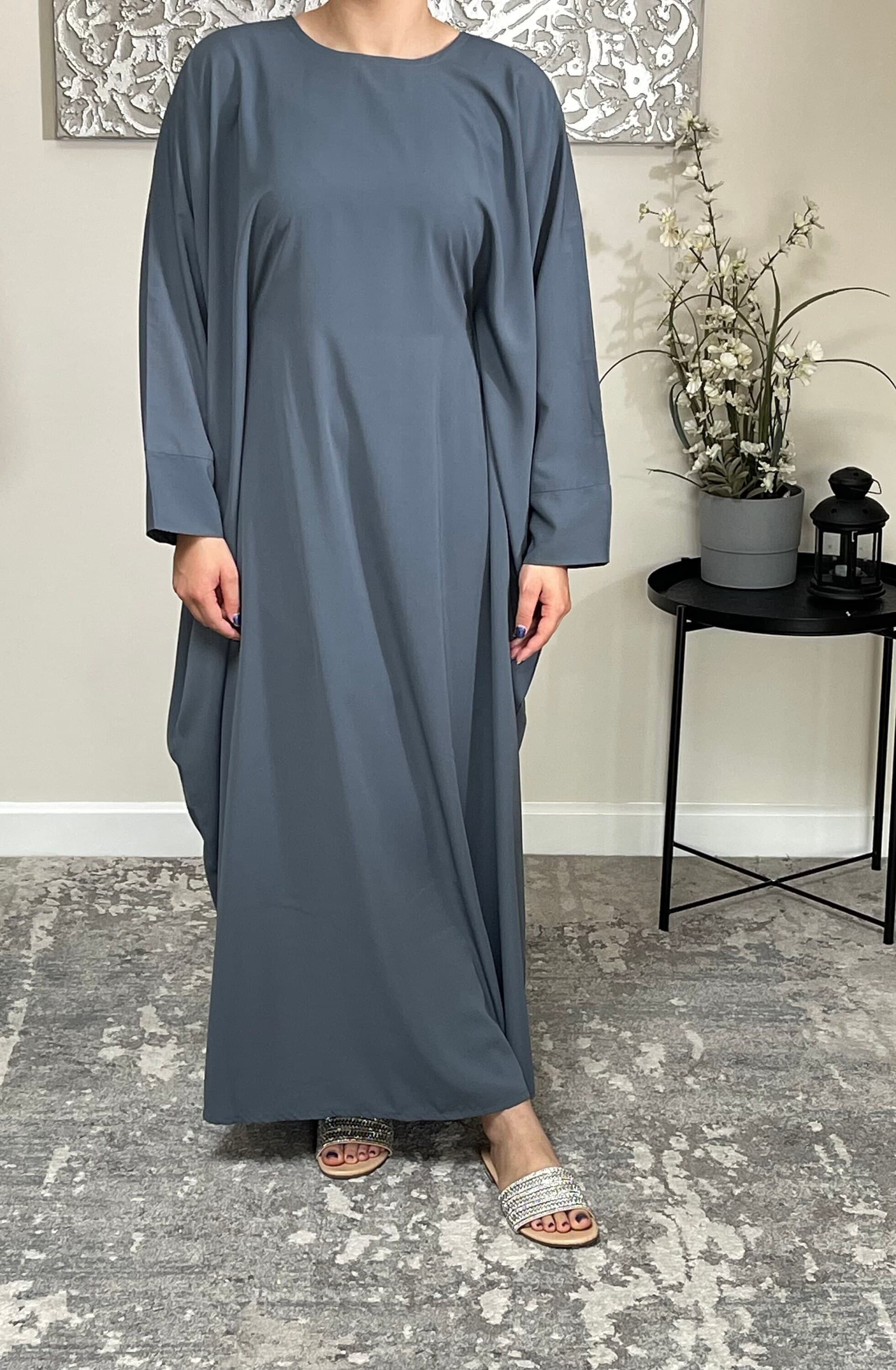 Slate Grey Butterfly Abaya