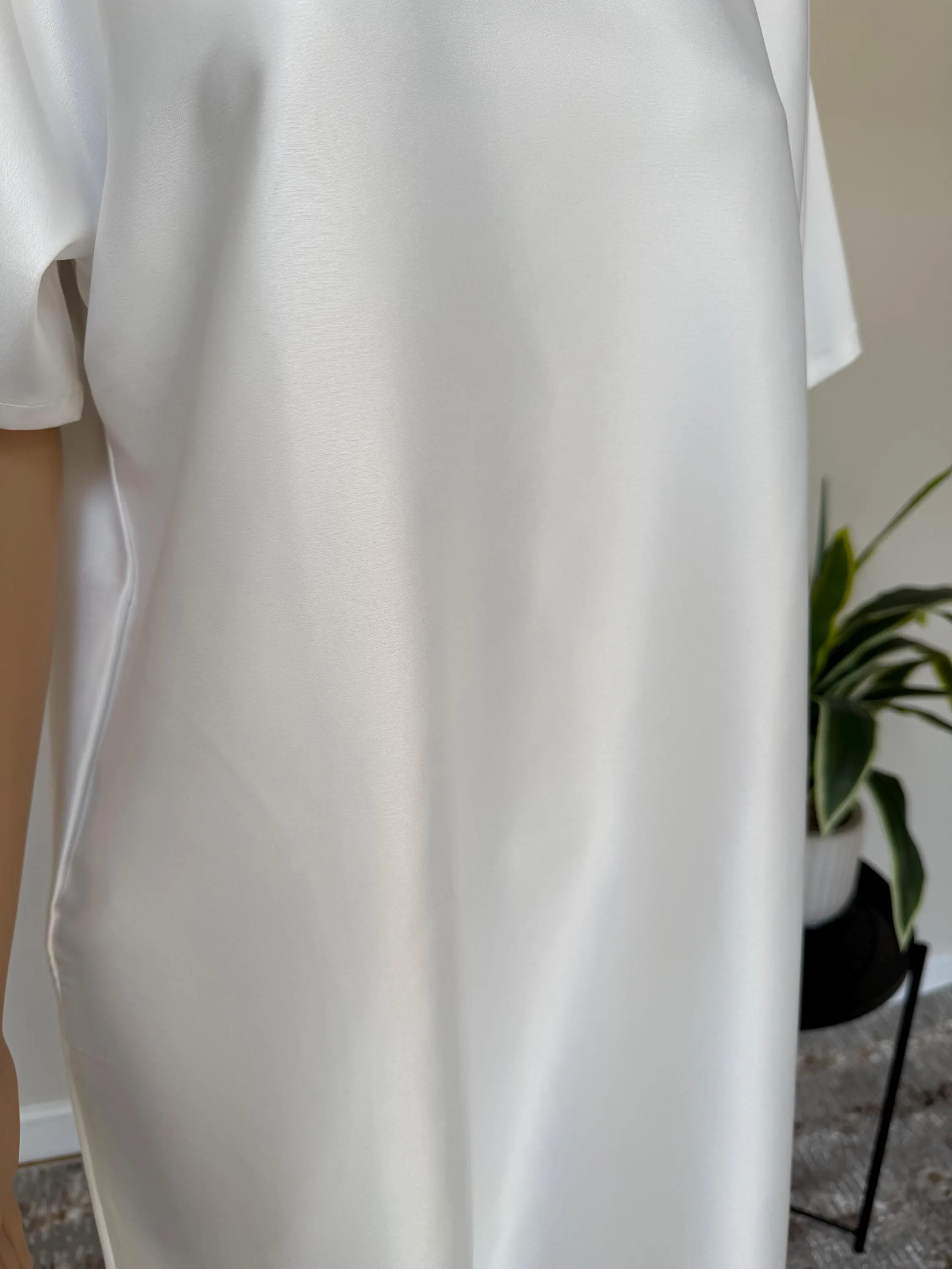 Pearl White Satin Inner Slip Dress - Abaya - image 2