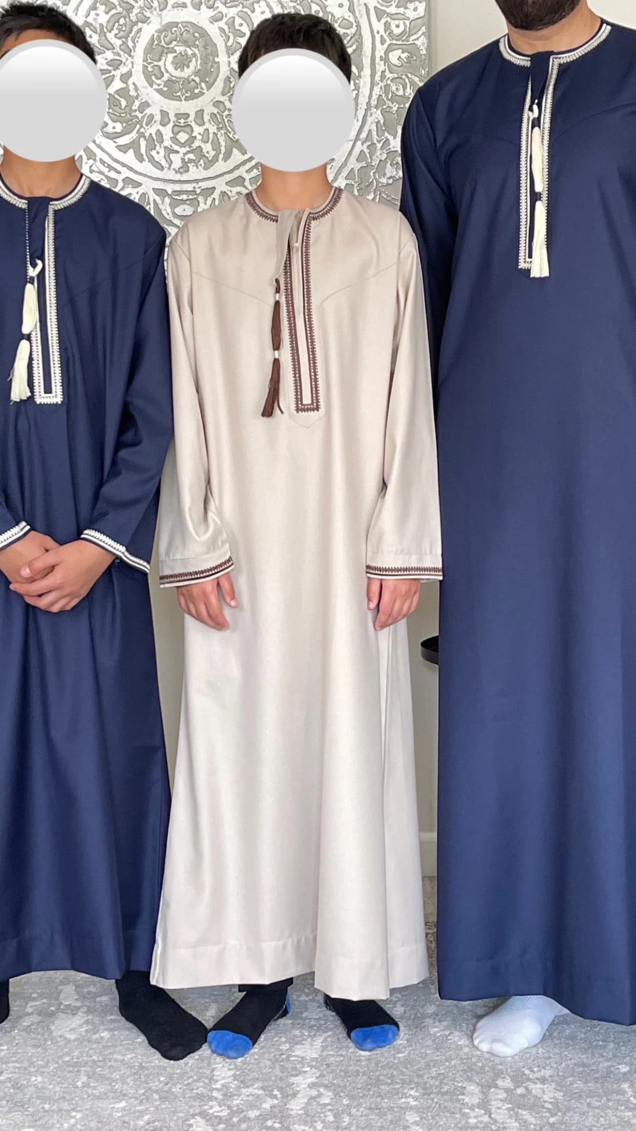 Boys Beige Embroidered Omani Thobe - image 4