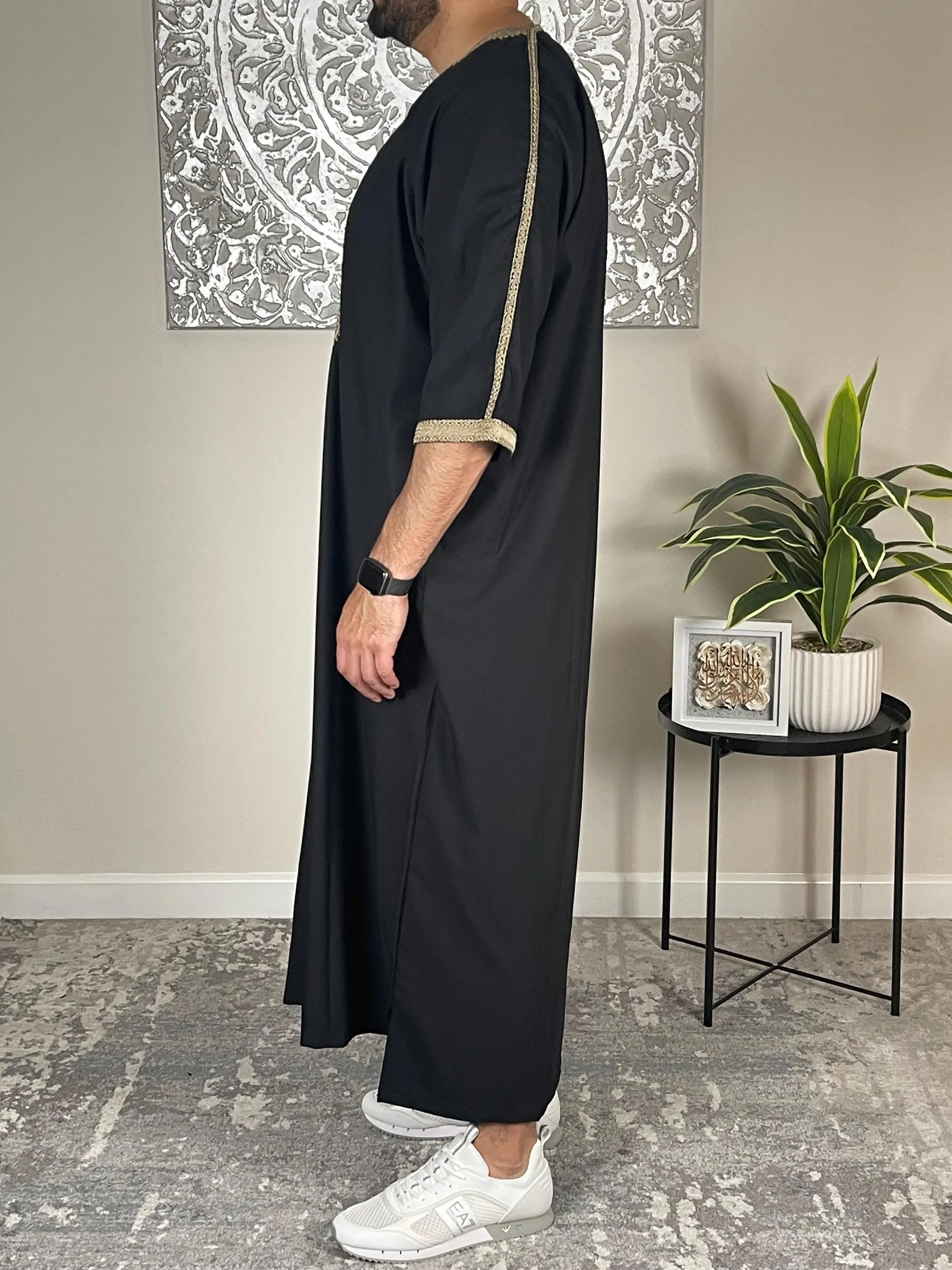 Men’s & Children's Black Moroccan Thobe - image 3