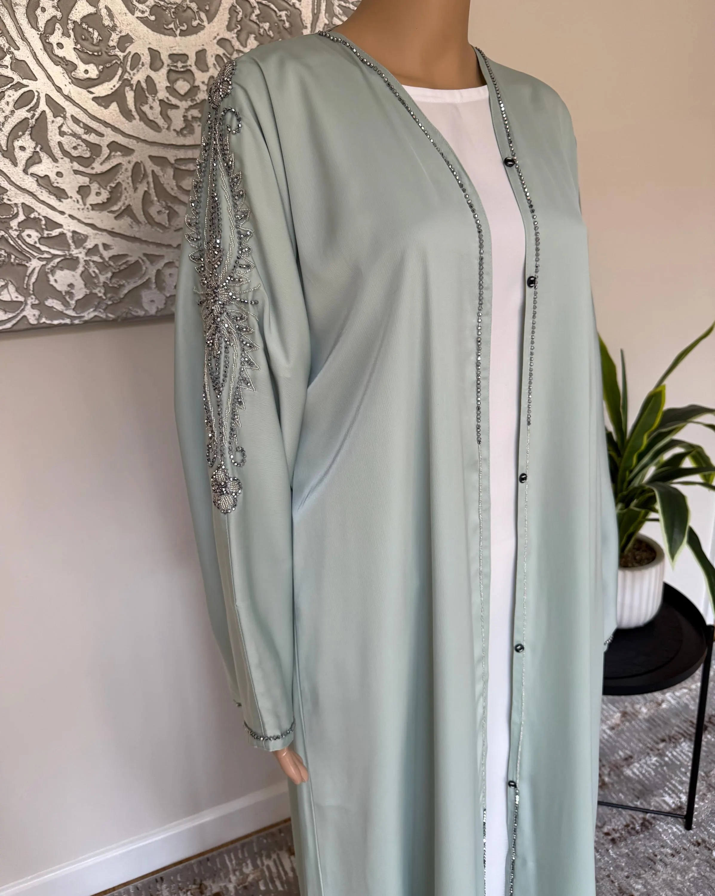 Pearl White Satin Inner Slip Dress - Abaya