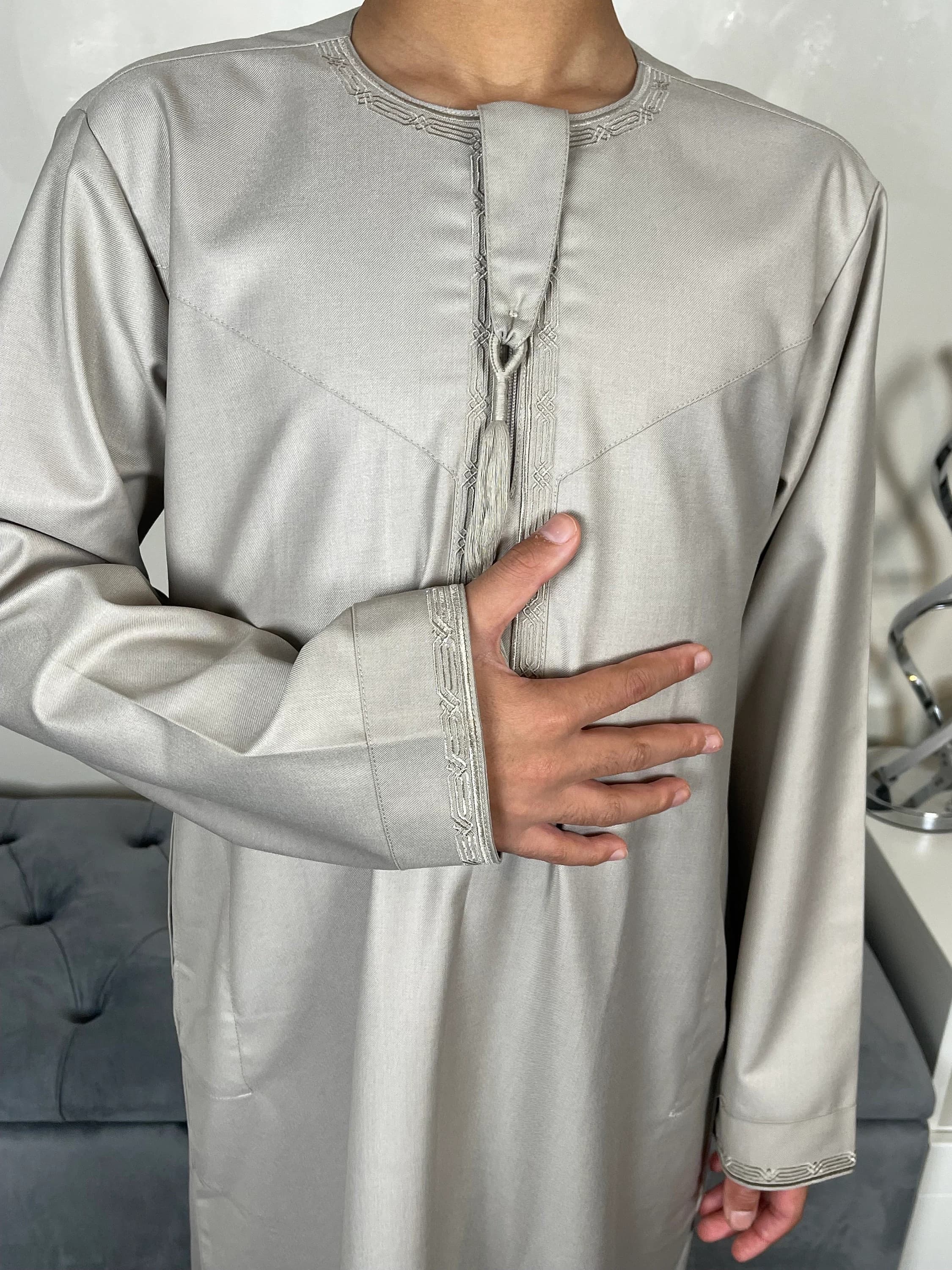 Boys Stone Embroidered Omani Thobe - image 4