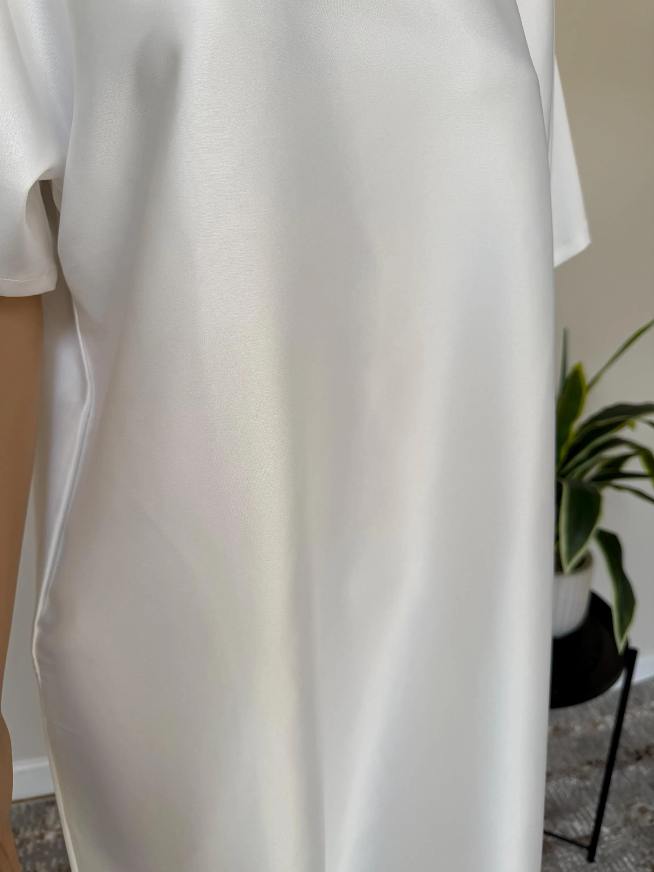 Pearl White Satin Inner Slip Dress - Abaya - image 3