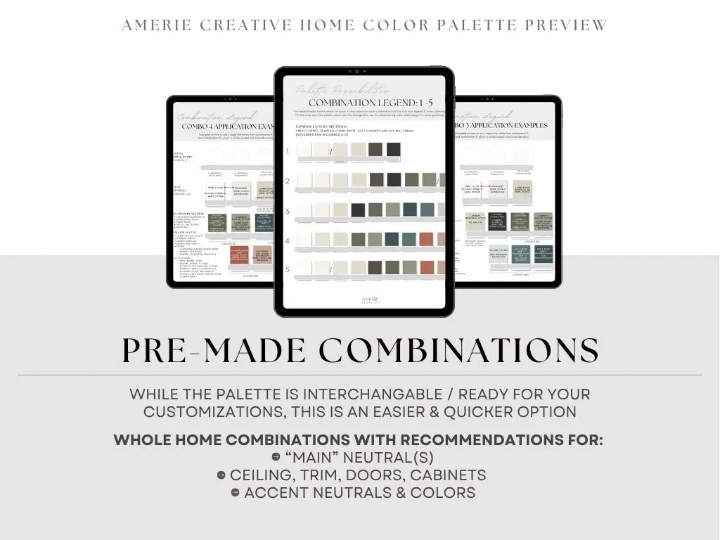 Swiss Coffee Benjamin Moore Dark Olive Green | Whole house paint color palette Olive Green Teal Terracotta paint Earthy neutral paint colors - image 3