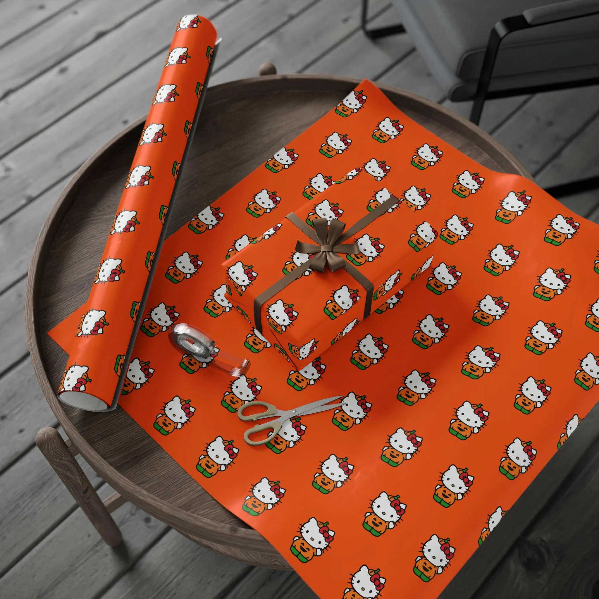 Halloween Hello Kitty Pumpkin Gift Wrap: Orange Fine Art Paper - image 5