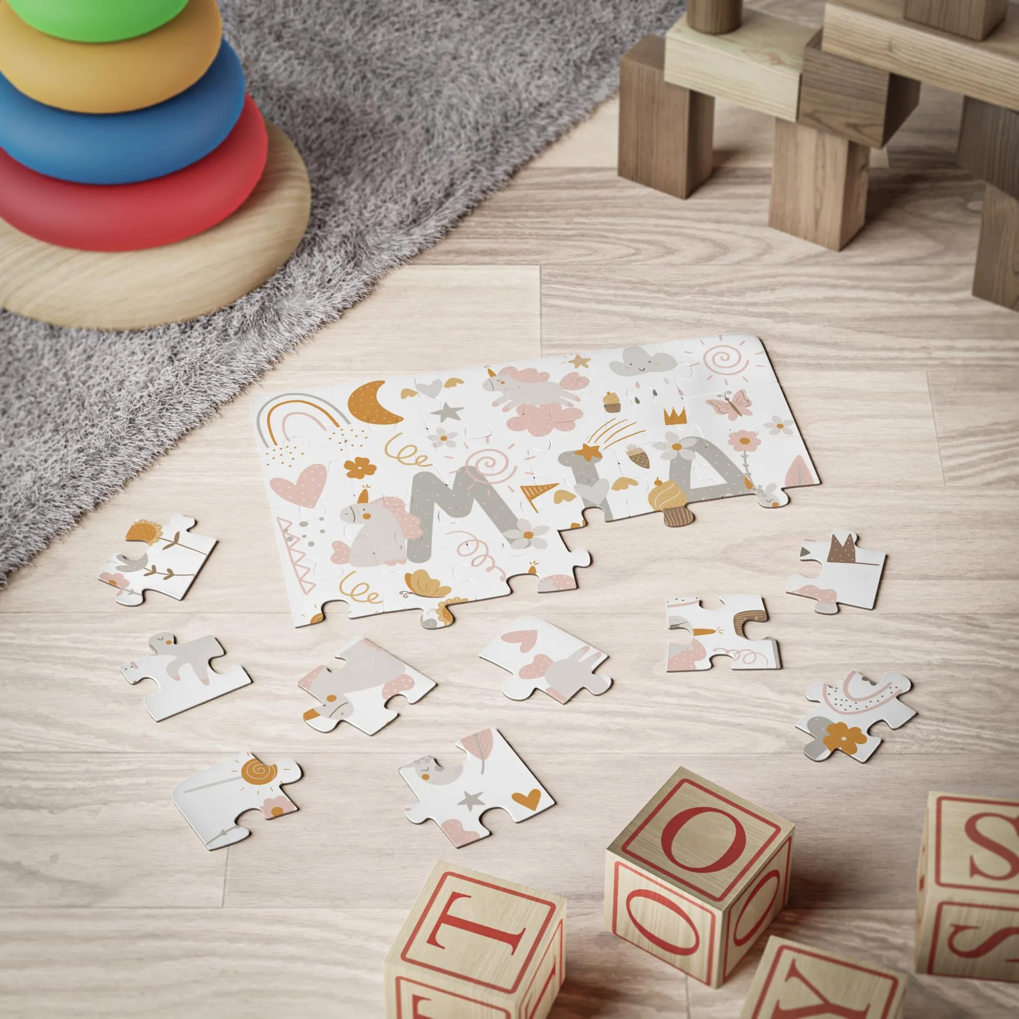 Personalized Boho Unicorn Puzzle: Custom Name 30-Piece Kids Puzzle - image 5