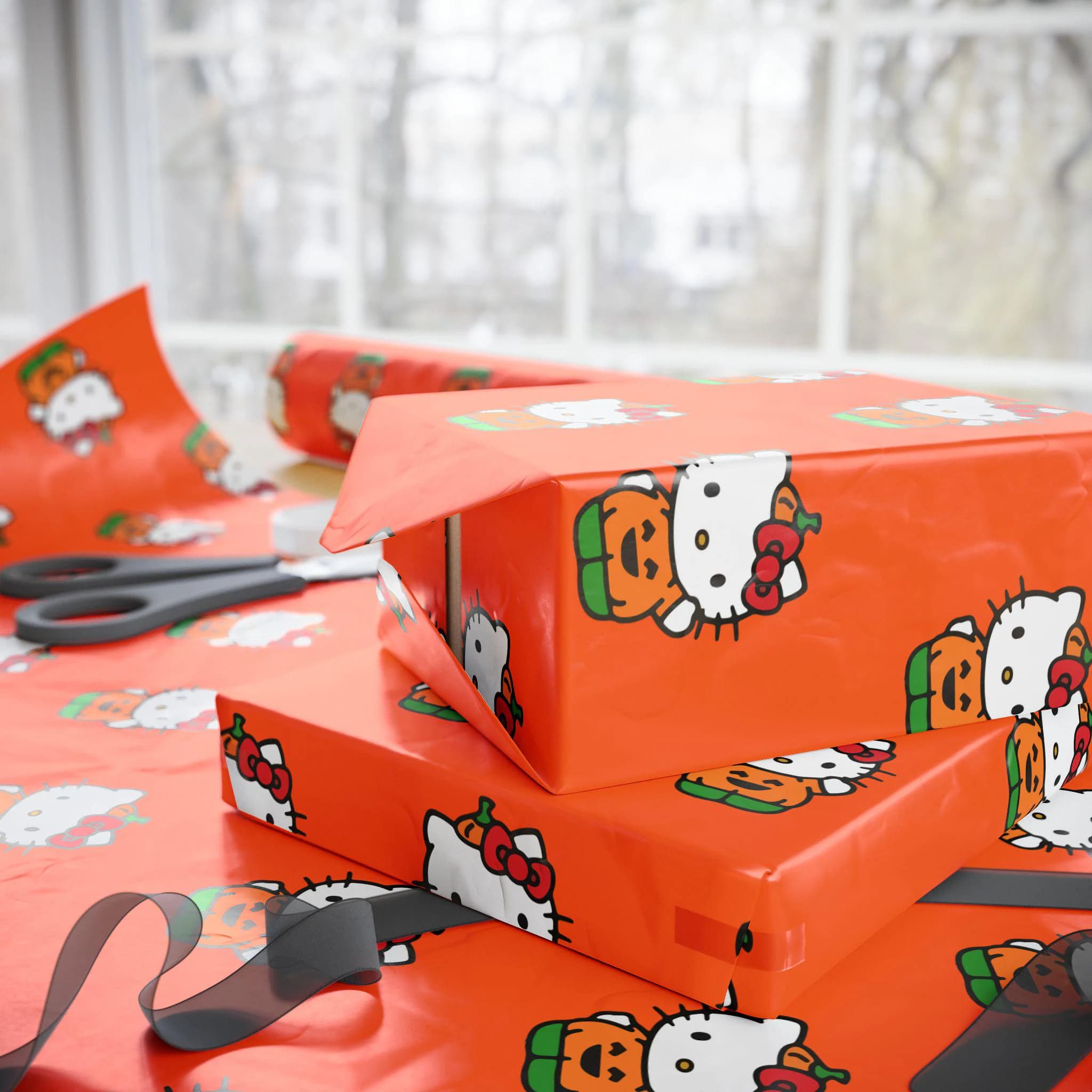 Halloween Hello Kitty Pumpkin Gift Wrap: Orange Fine Art Paper - image 3