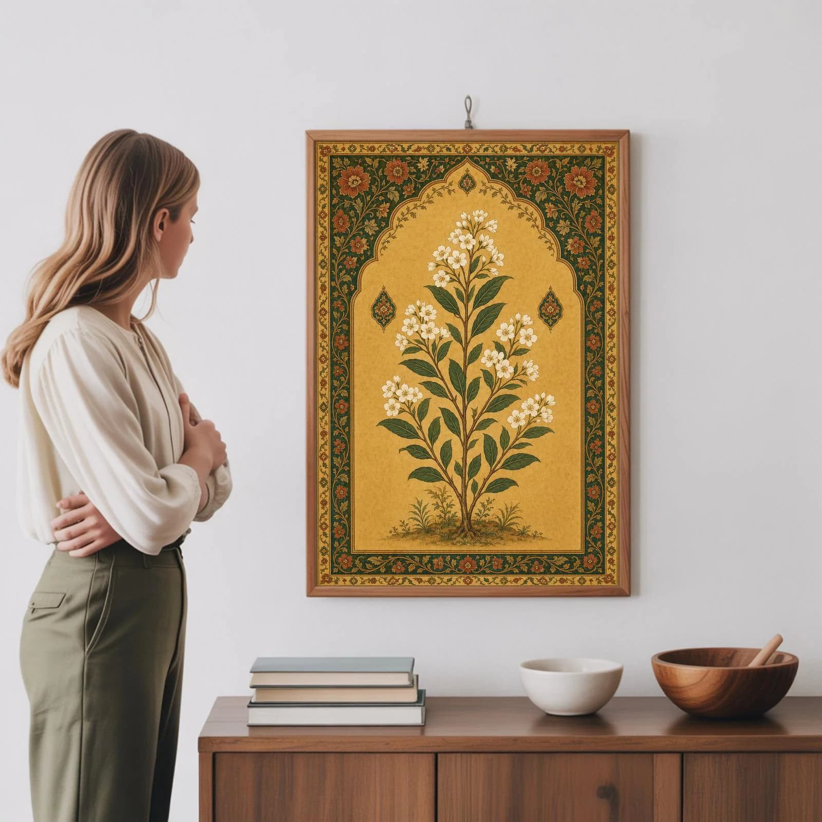 Vintage Mughal Floral Art Print, Indian Botanical Illustration, Persian Style Botanical Poster - image 3