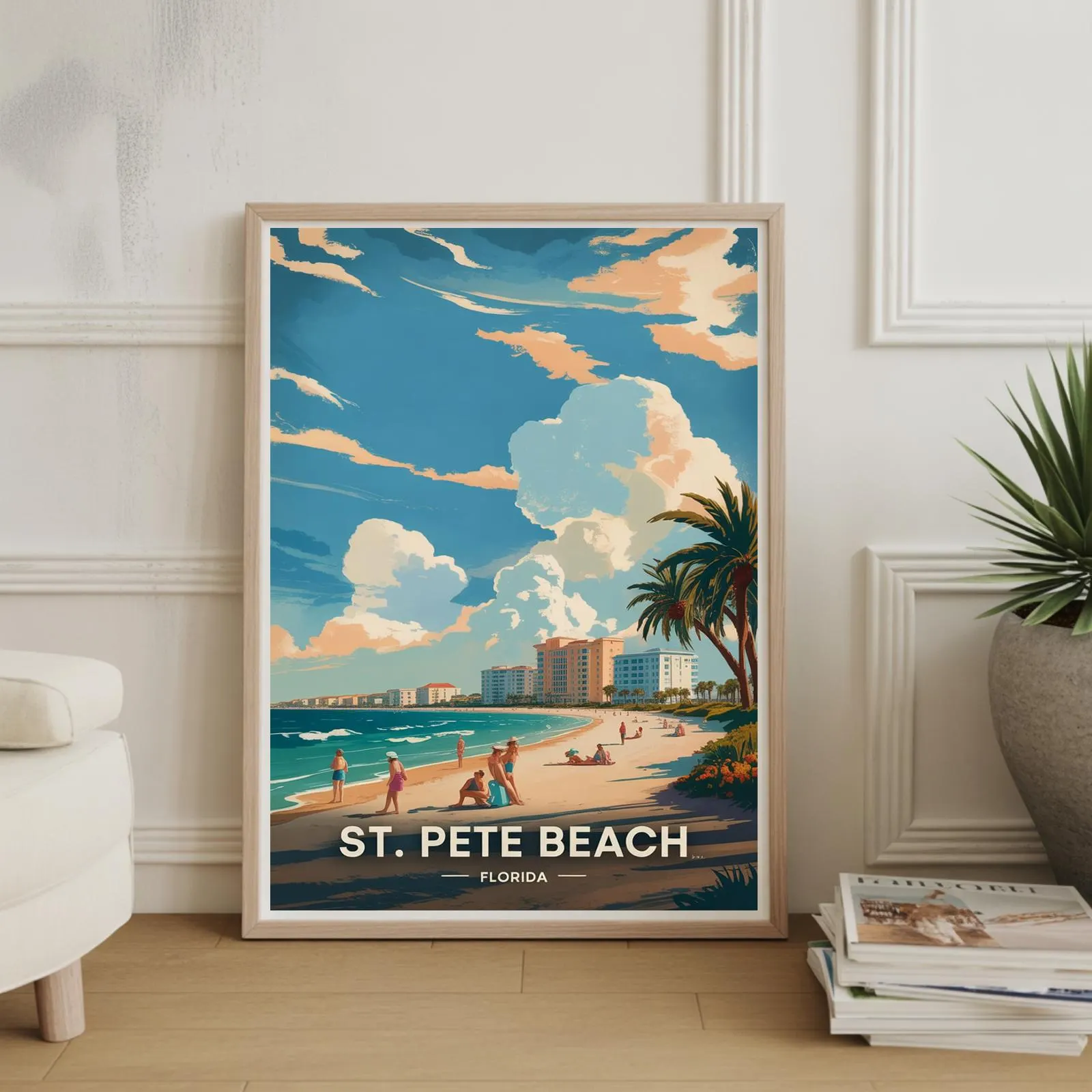 St. Pete Beach Travel Poster: Vintage Florida Coastal Art