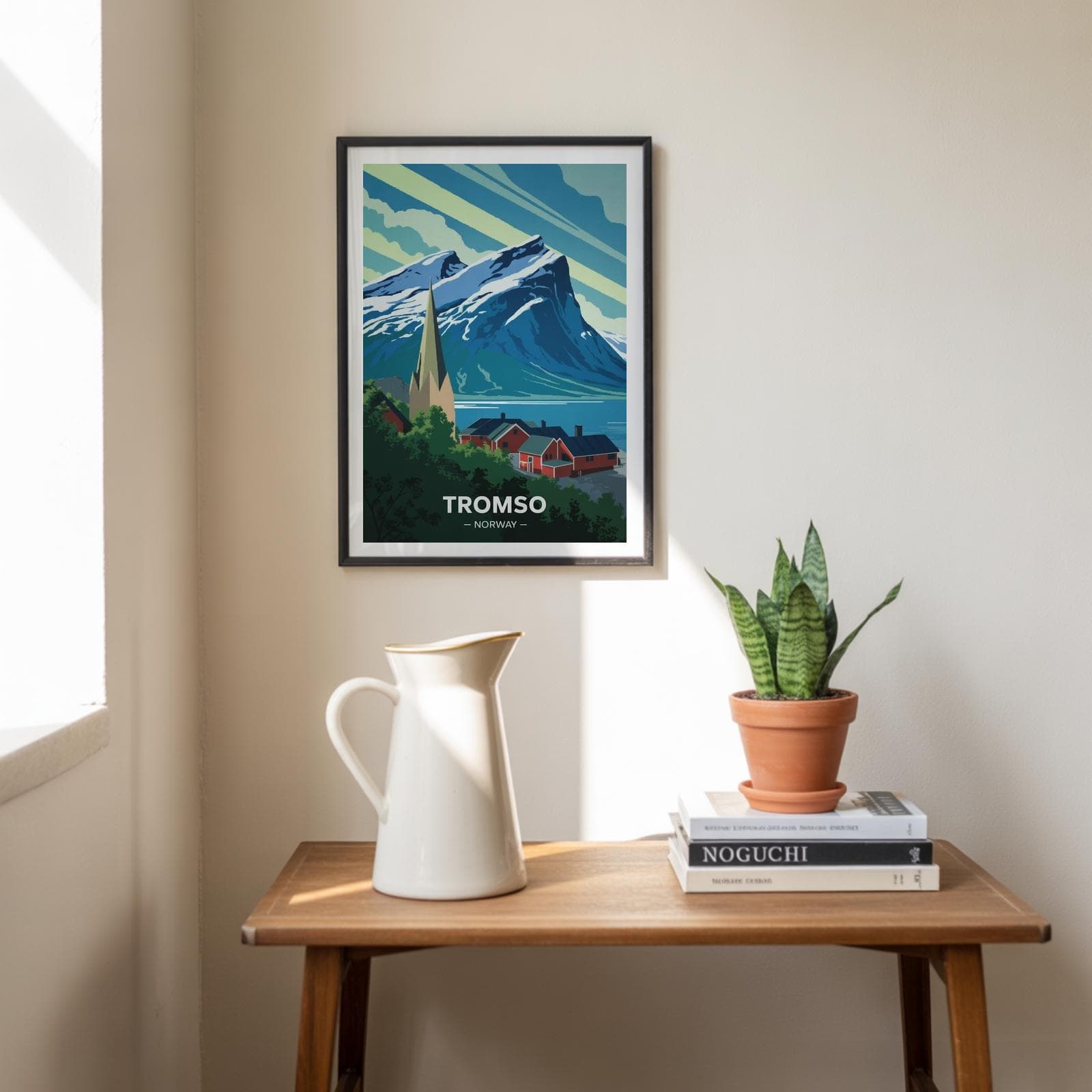 Tromso Norway Travel Poster: Northern Lights, Arctic Cathedral, Fjords Retro Art - image 5