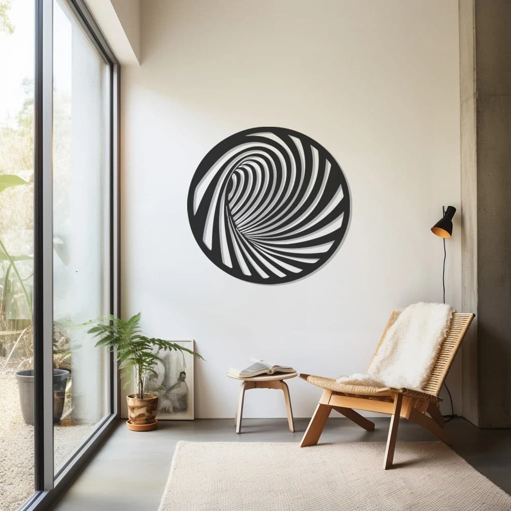 Illusion Hole Metal Wall Decor, 3D Effect Artwork, Optical Illusion Design, Modern Home Accent, Unique Wall Art,Creative Interior Decoration