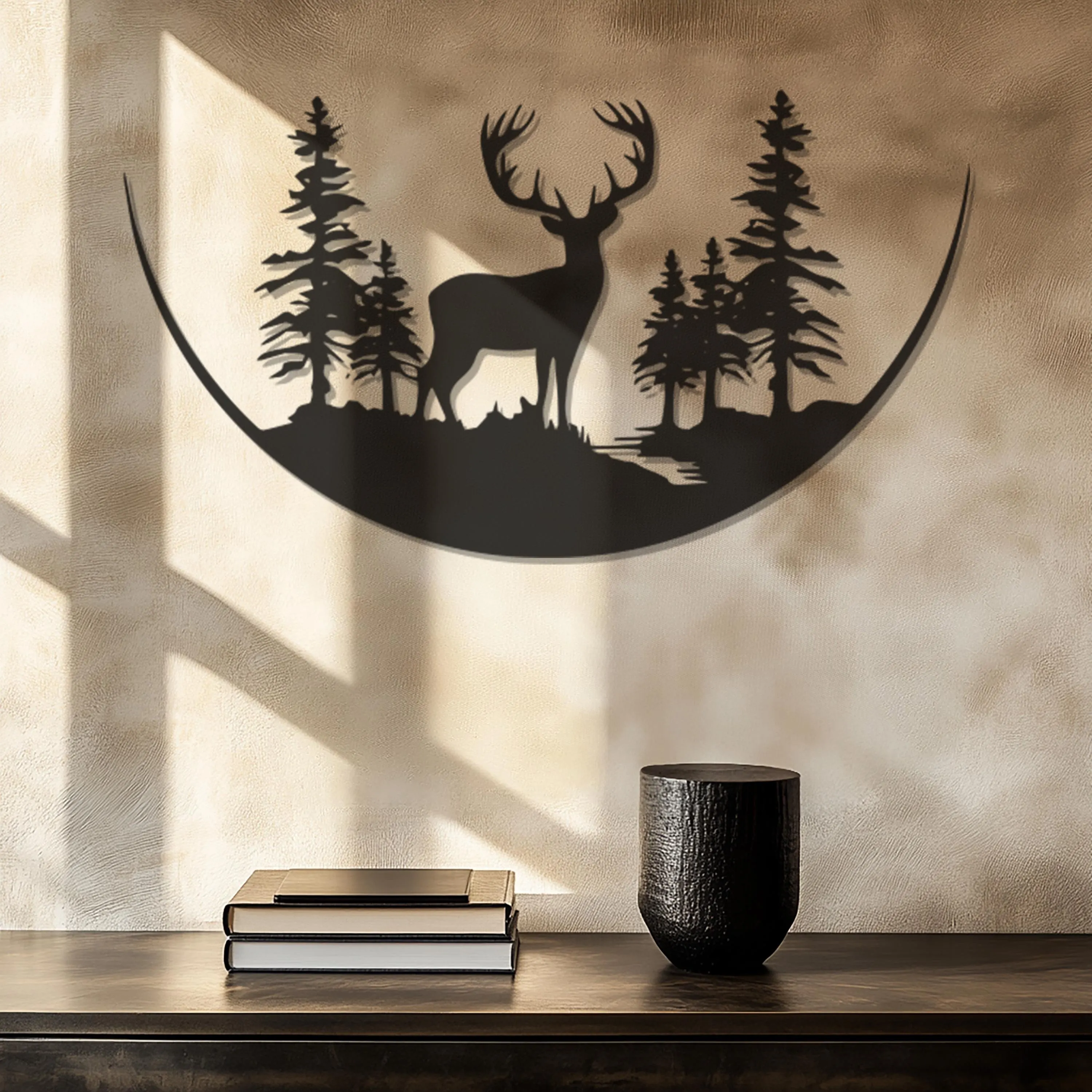 Deer Wall Art Decor, Metal Hind Silhouette, Christmas Home DecorNew Year's gift