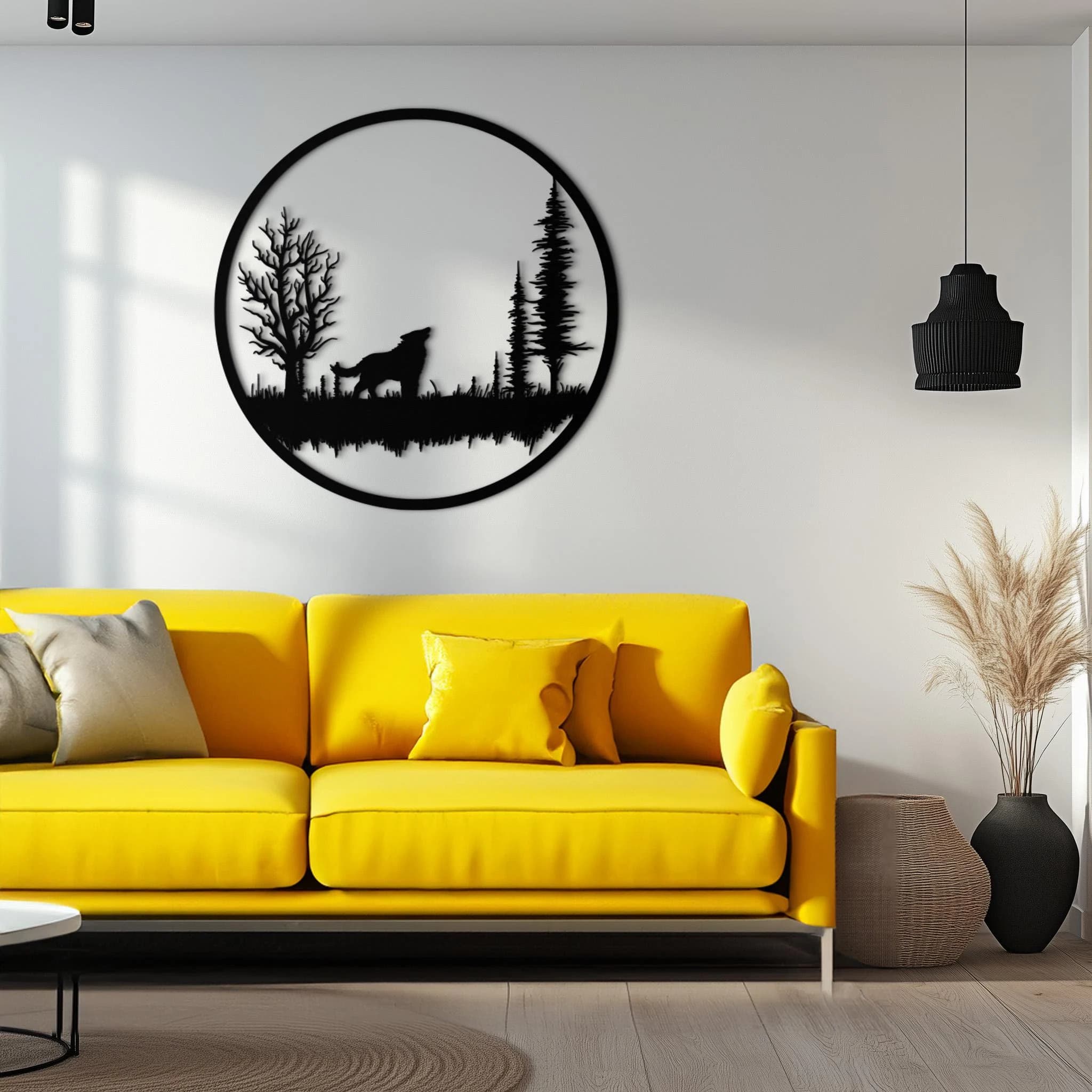 Wolf Silhouette Metal Wall Art: Modern Rustic Home DecorNew Year's gift - image 5