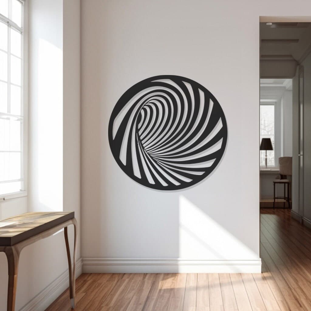 Illusion Hole Metal Wall Decor, 3D Effect Artwork, Optical Illusion Design, Modern Home Accent, Unique Wall Art,Creative Interior Decoration